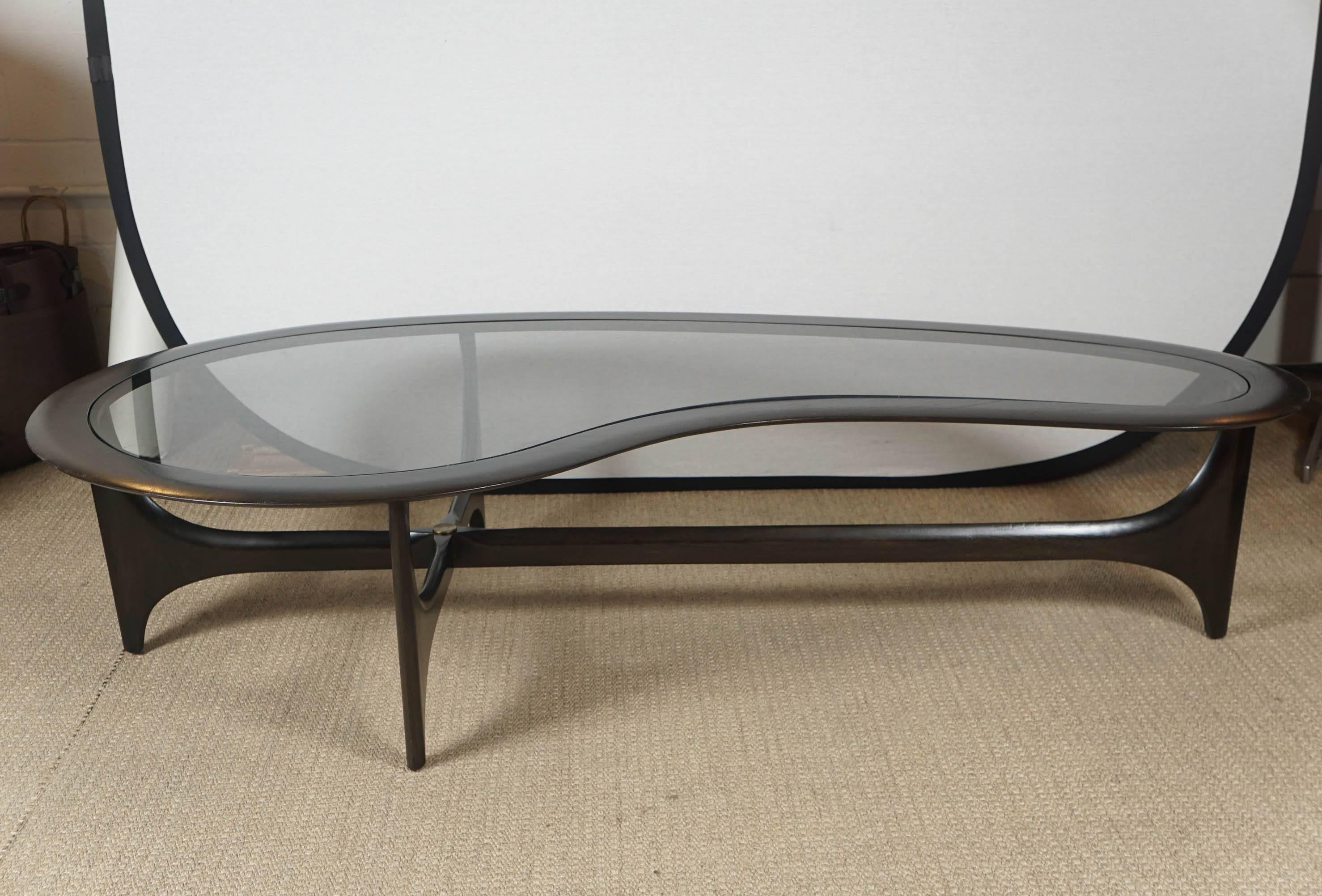 Adrian Pearsall Boomerang Coffee Table in Black In Excellent Condition In Hudson, NY