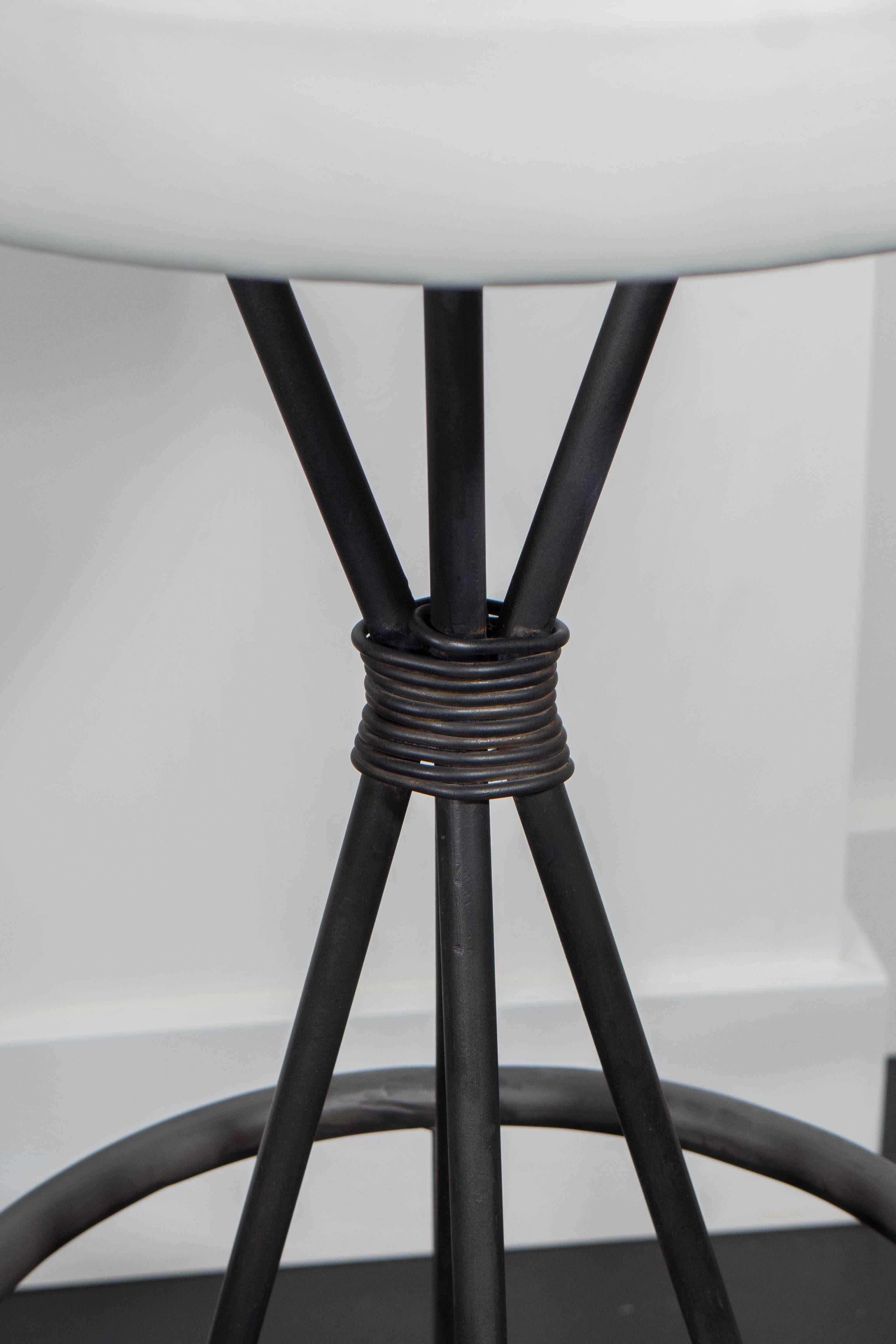 Leather and Iron Barstools For Sale 1