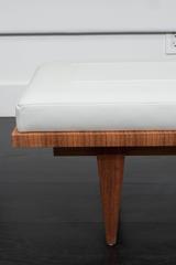 Leather and Rosewood Bench