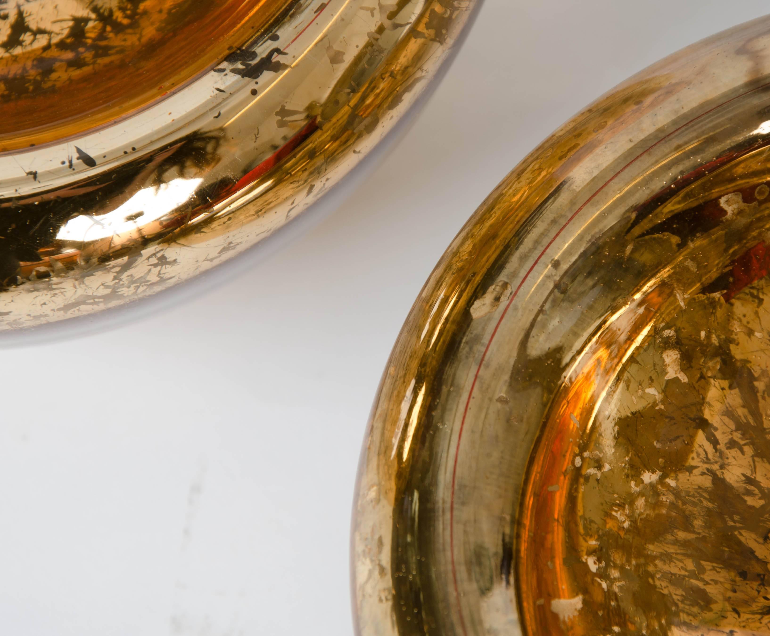 Italian Pair of Gilded Glass Bowls