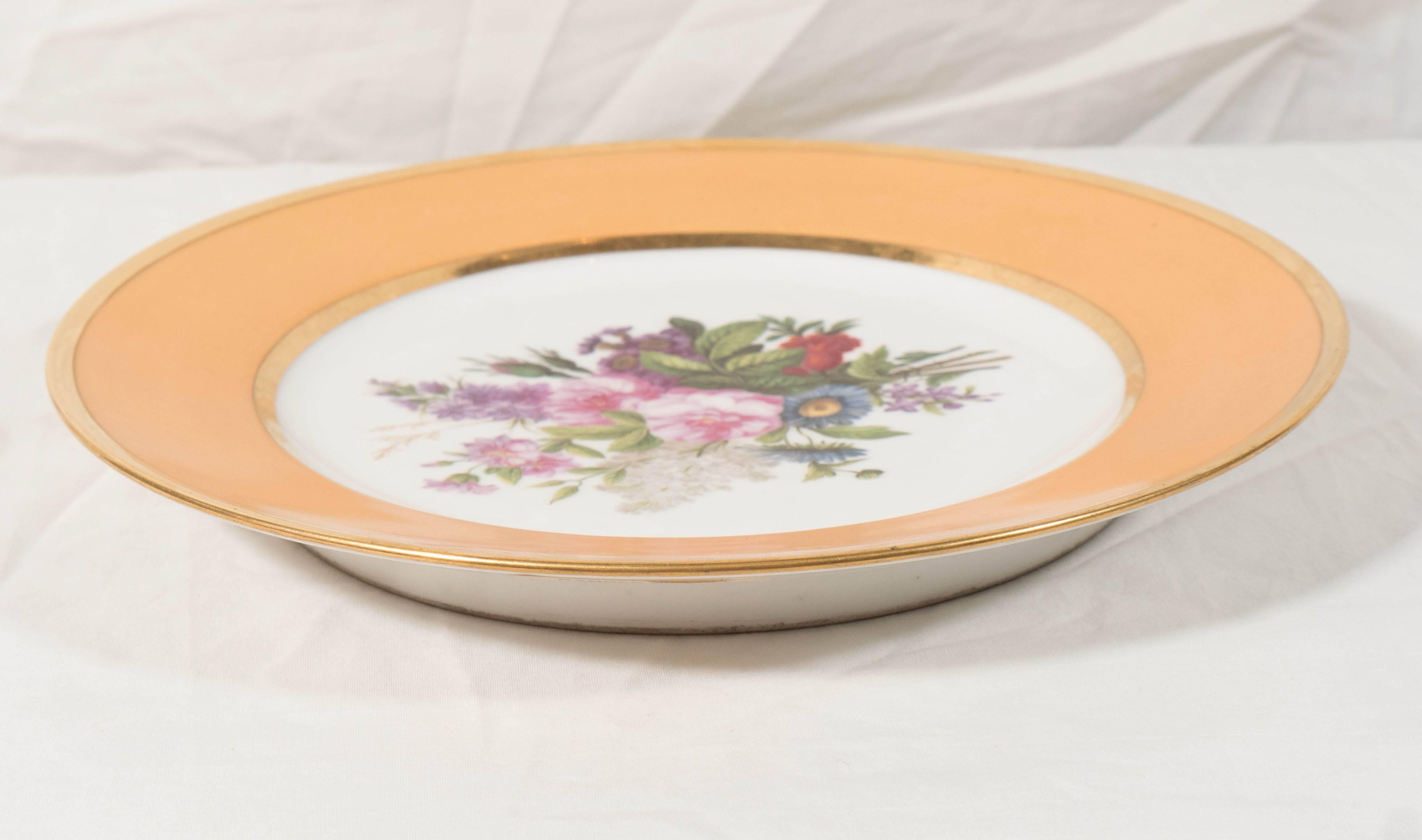 Pair Sèvres Dishes Hand-Painted with Bouquets of Flowers Made circa 1814-1824 2