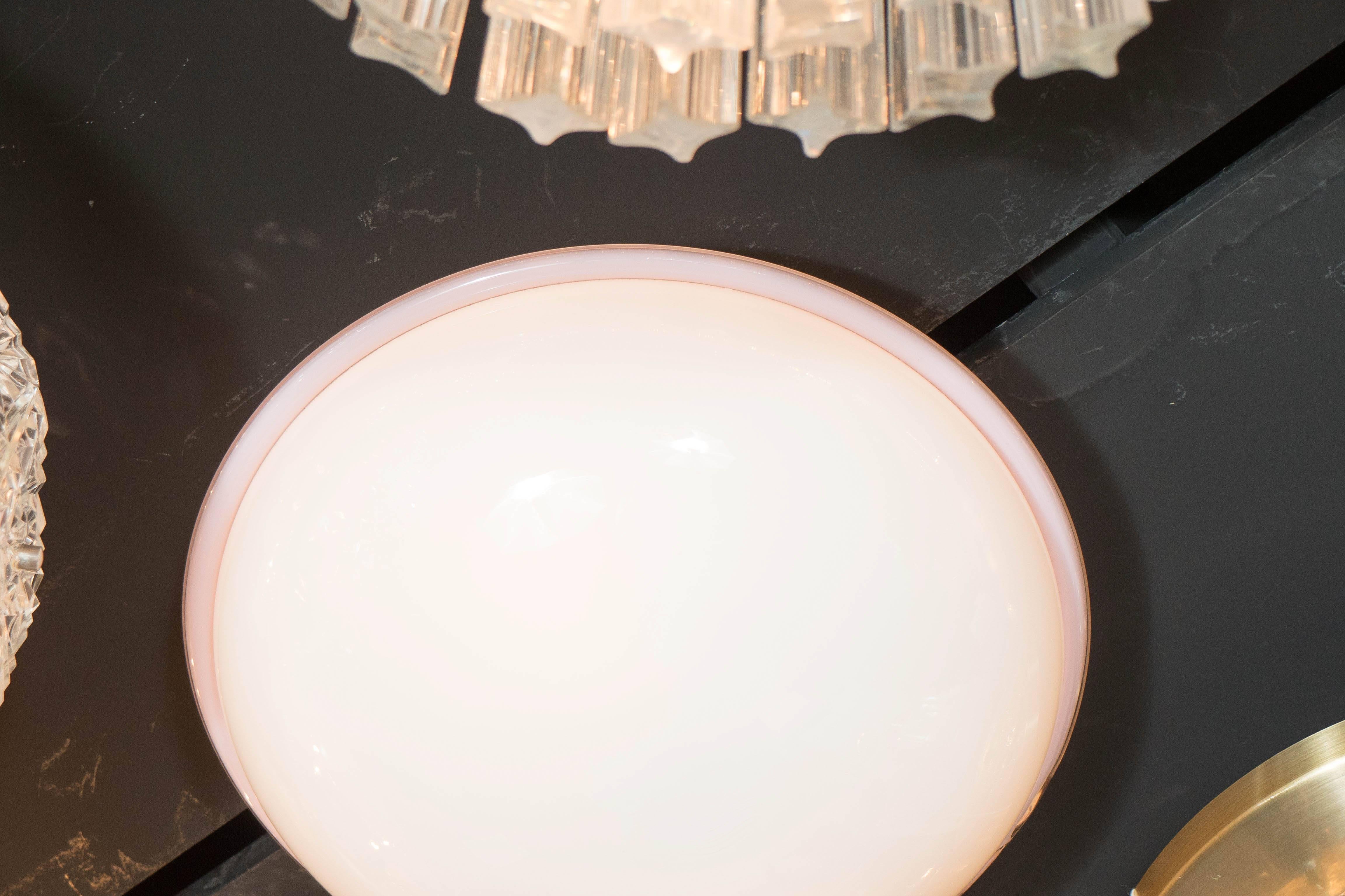 Italian Mid-Century Modernist Handblown Murano Glass Flush Mount by Barbini For Sale