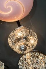 1940s Hollywood Cut Crystal Domed Chandelier with Etched Detailing