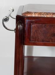 Stunning Art Deco Bar Cart in Mahogany and Exotic Onyx with Nickel Fittings