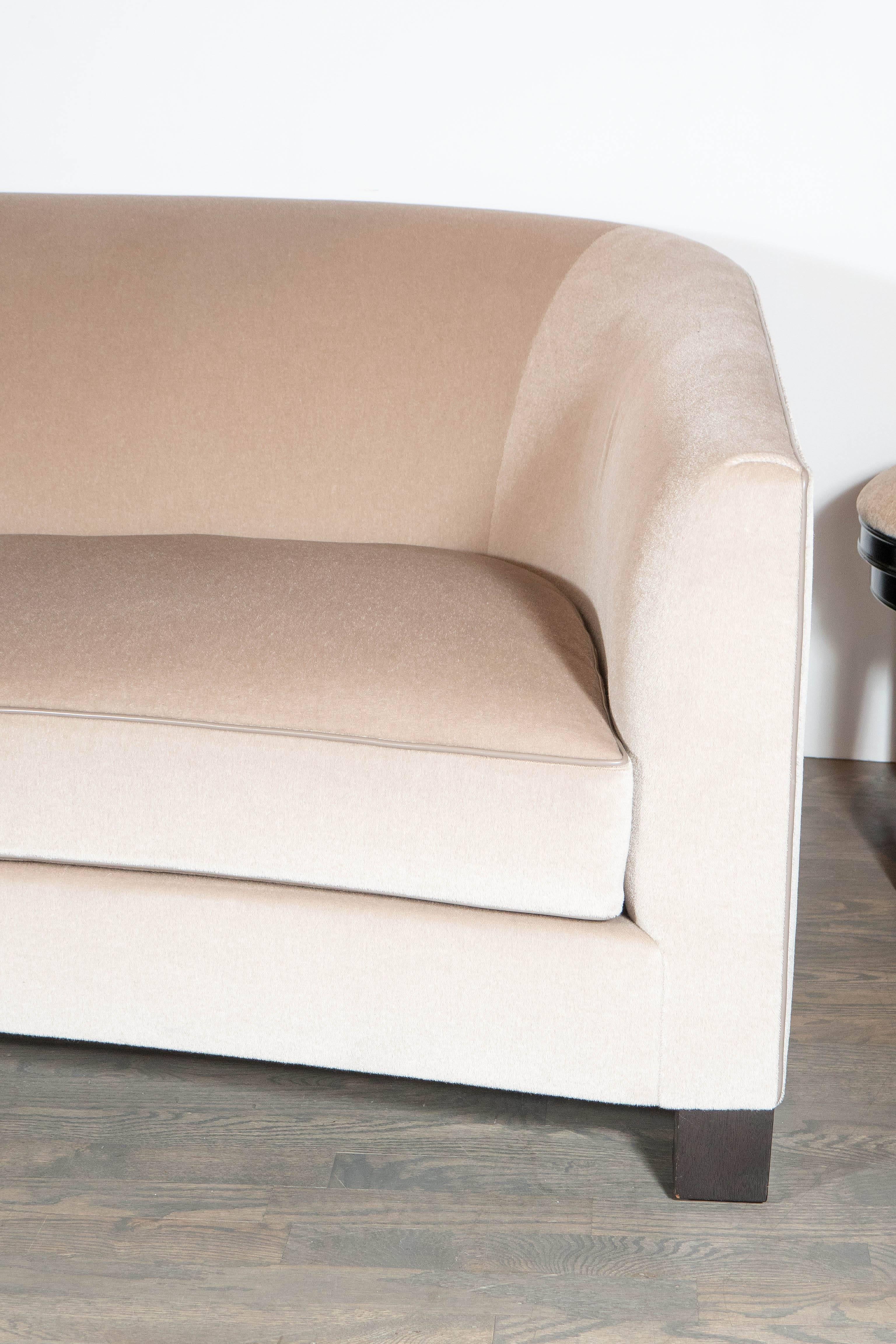 Modern Ultra Chic Bowed Design Sofa In Silk Mohair by John Hutton for Holly Hunt