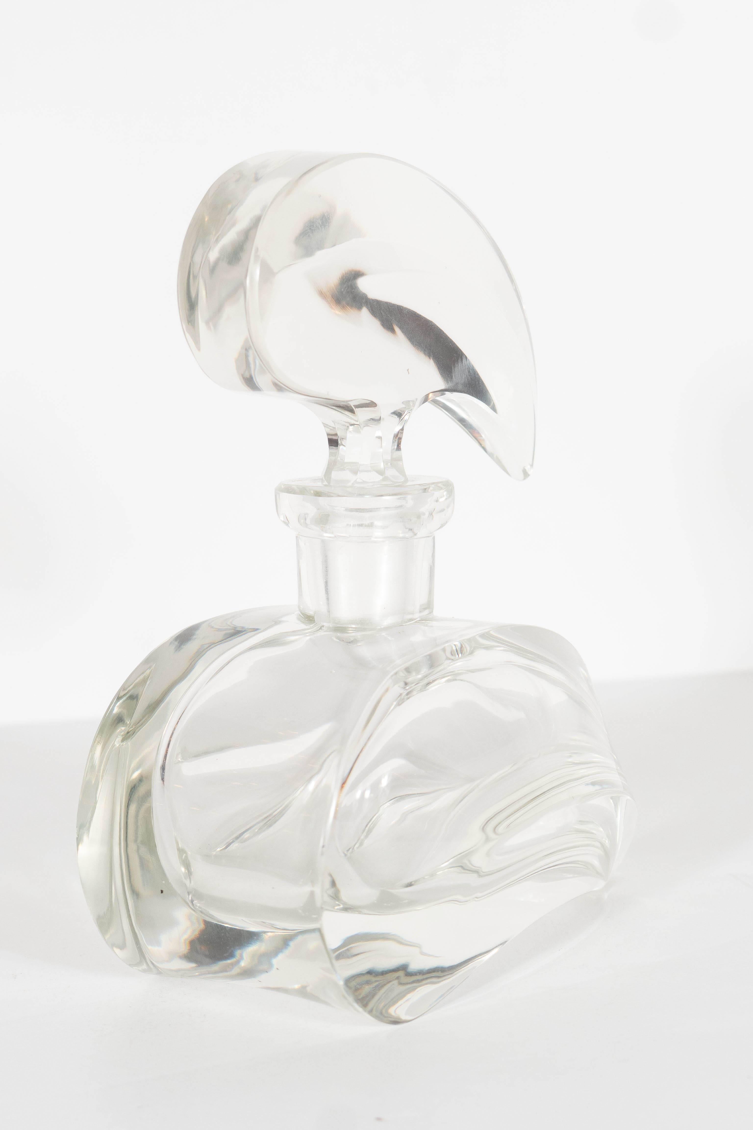 Mid-20th Century Art Deco Asymmetrical Tear Drop Style Perfume Bottle 