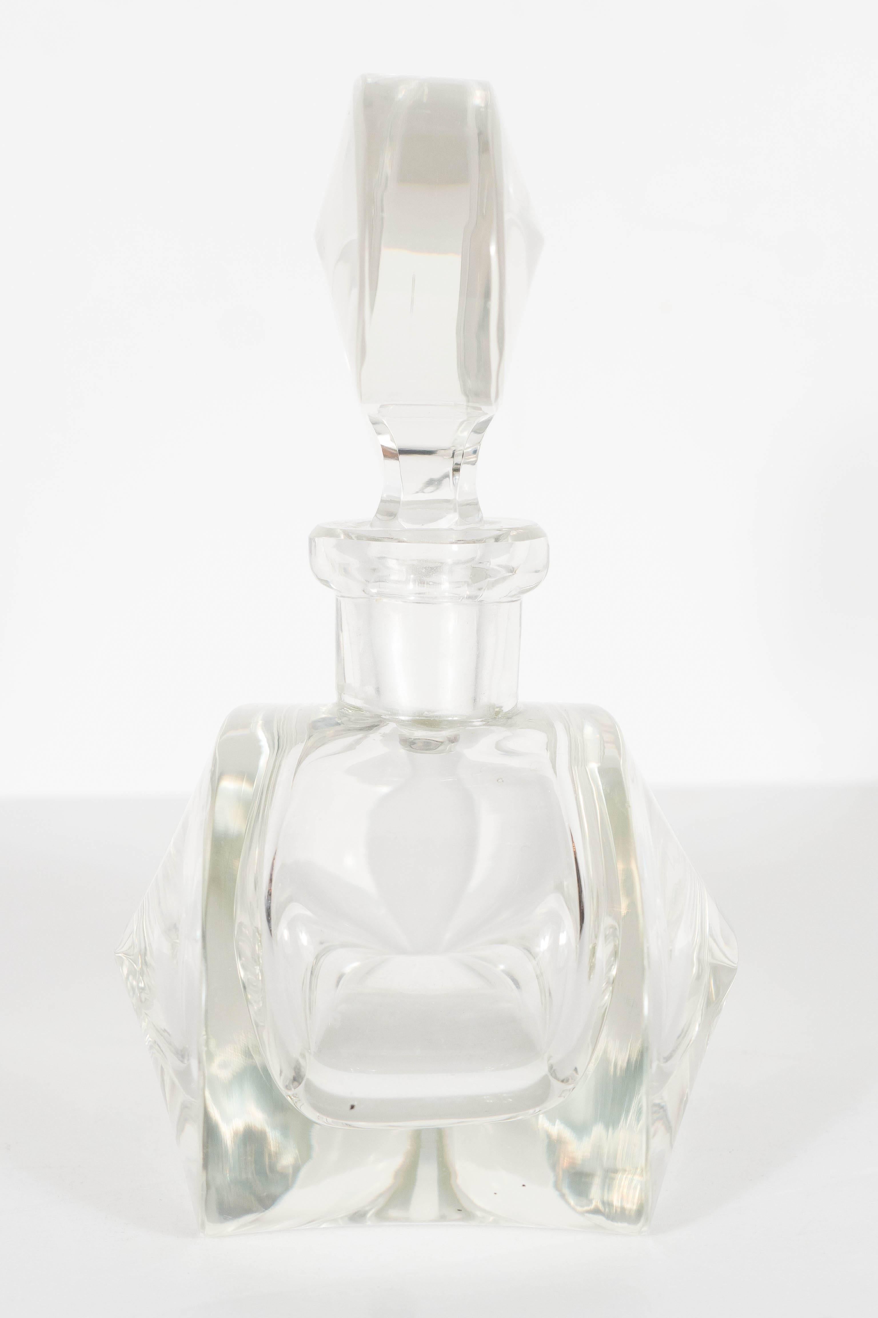 Art Deco Asymmetrical Tear Drop Style Perfume Bottle  1