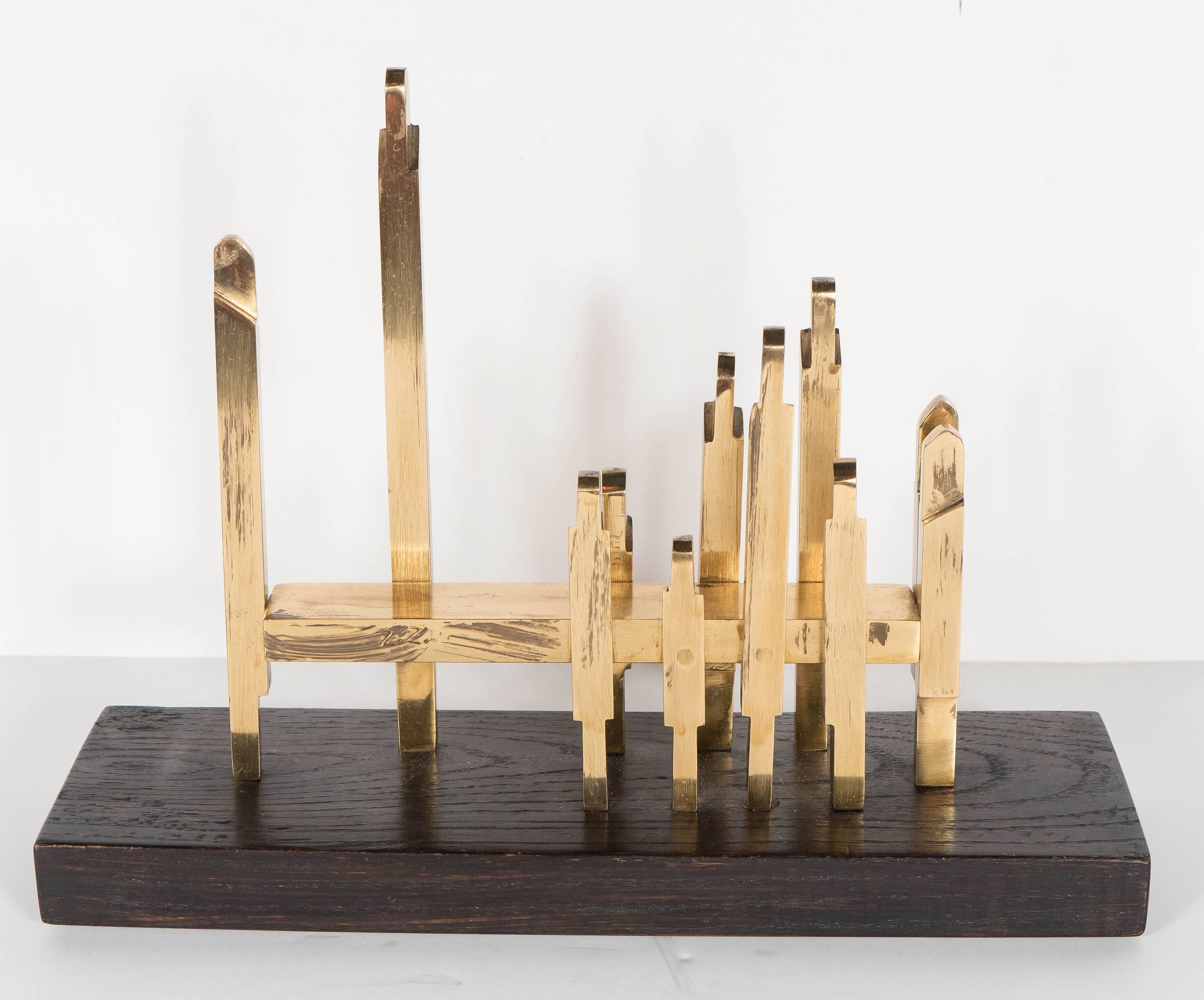 Mid-Century Modernist brass sculpture by Croatian artist Zlatic Zlatic. This example, named 