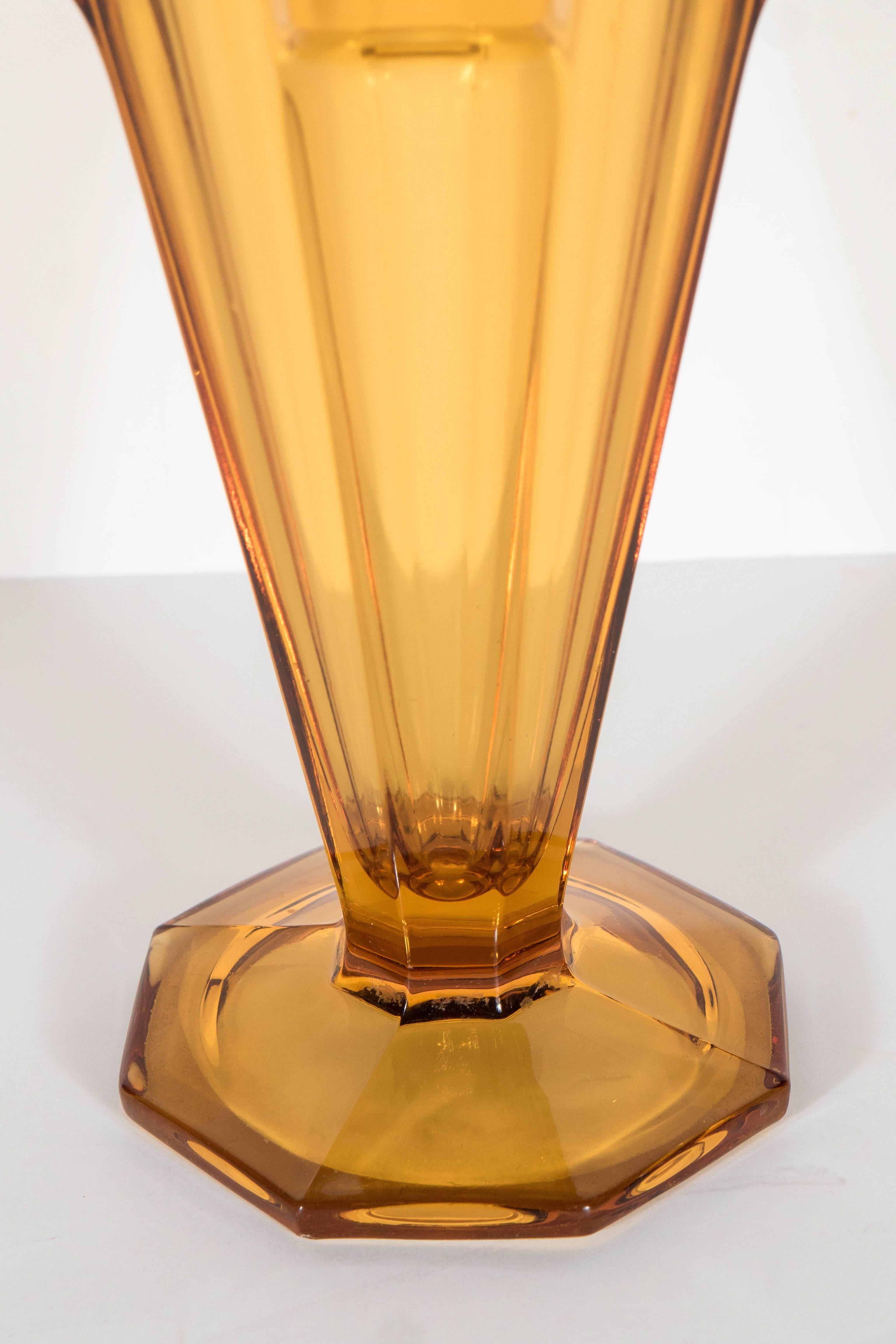 amber glass vases
