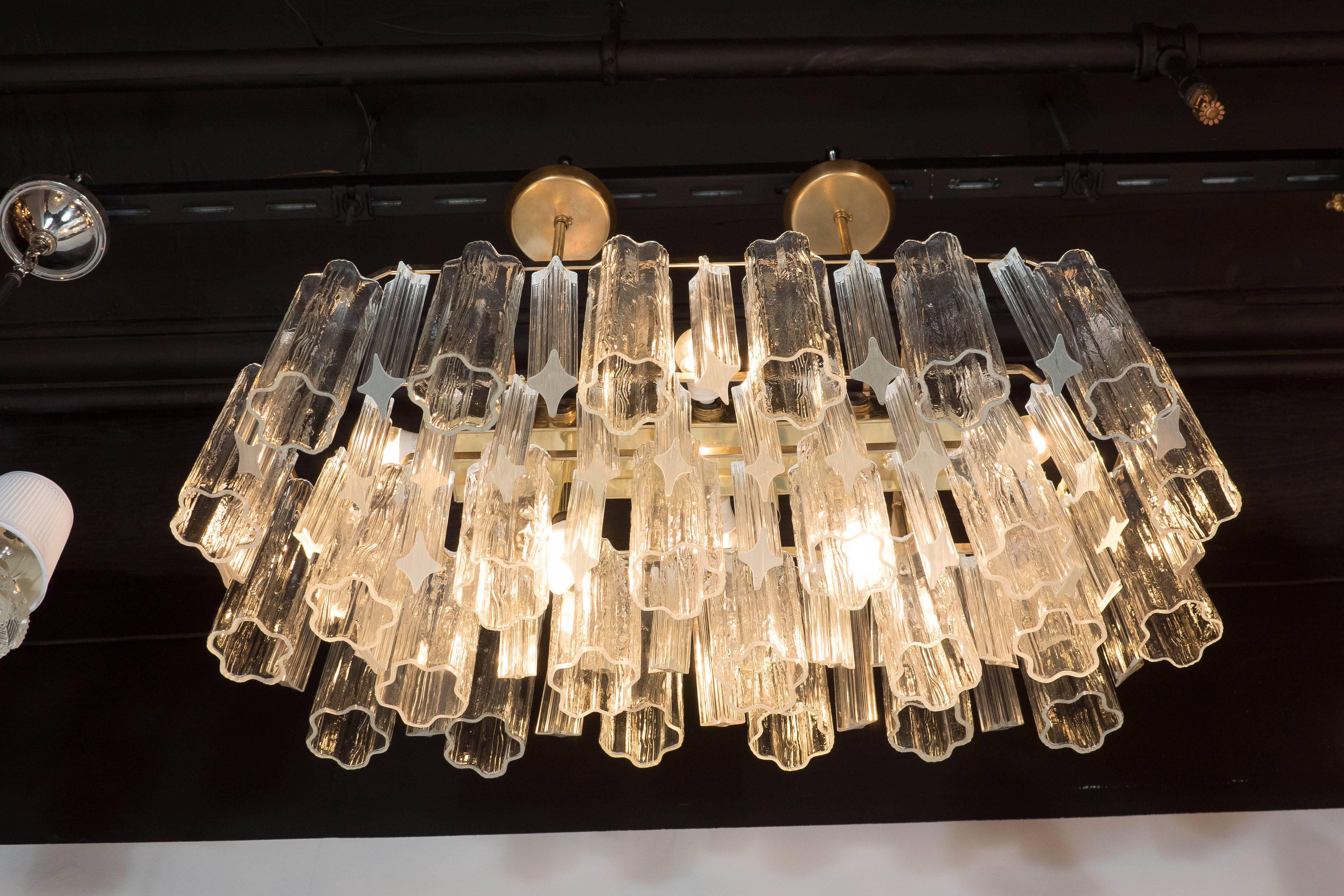 Late 20th Century Mid-Century Modern Tronchi and Triedre Murano Chandelier by Camer