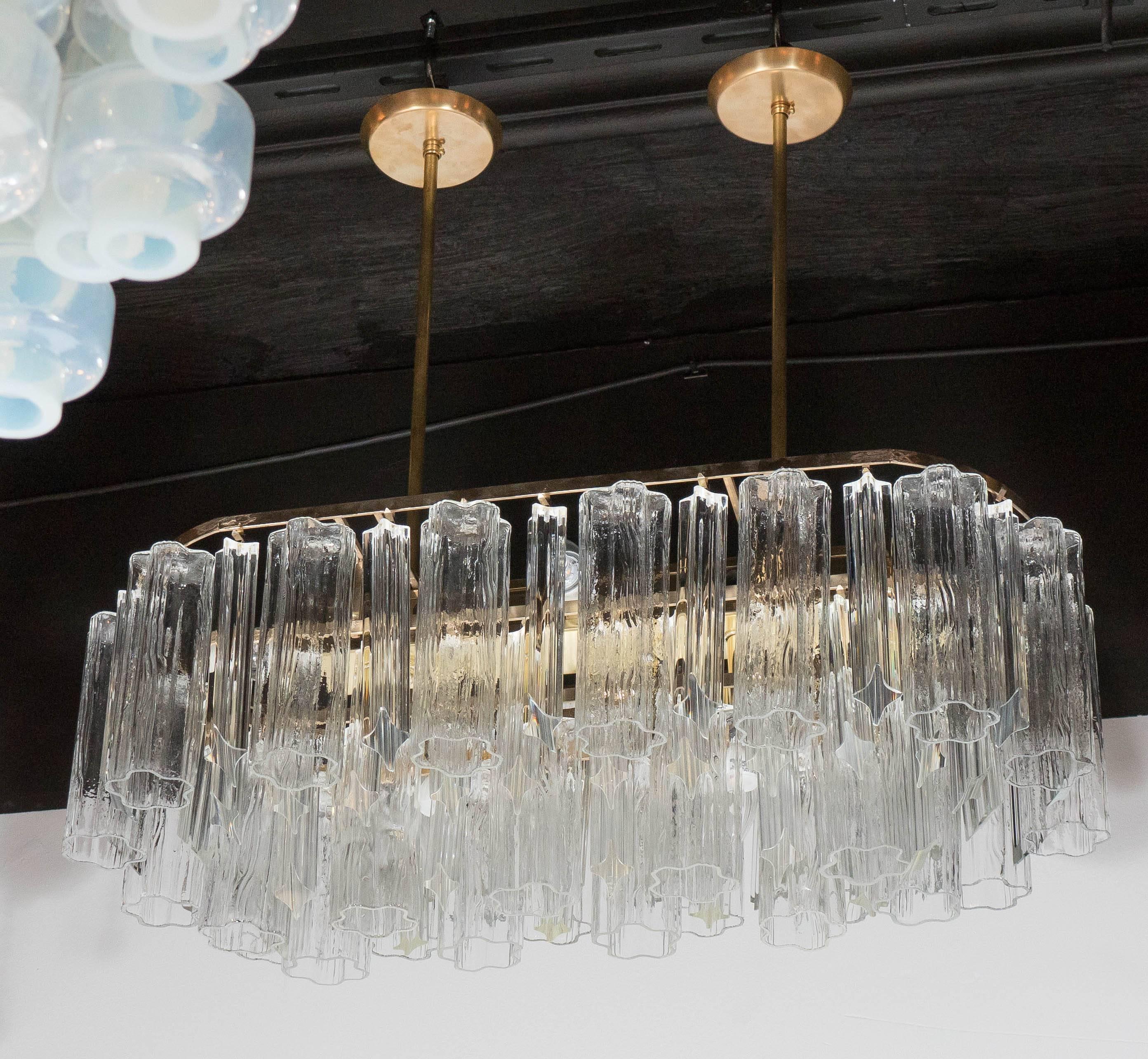 Mid-Century Modern Tronchi and Triedre Murano Chandelier by Camer 3