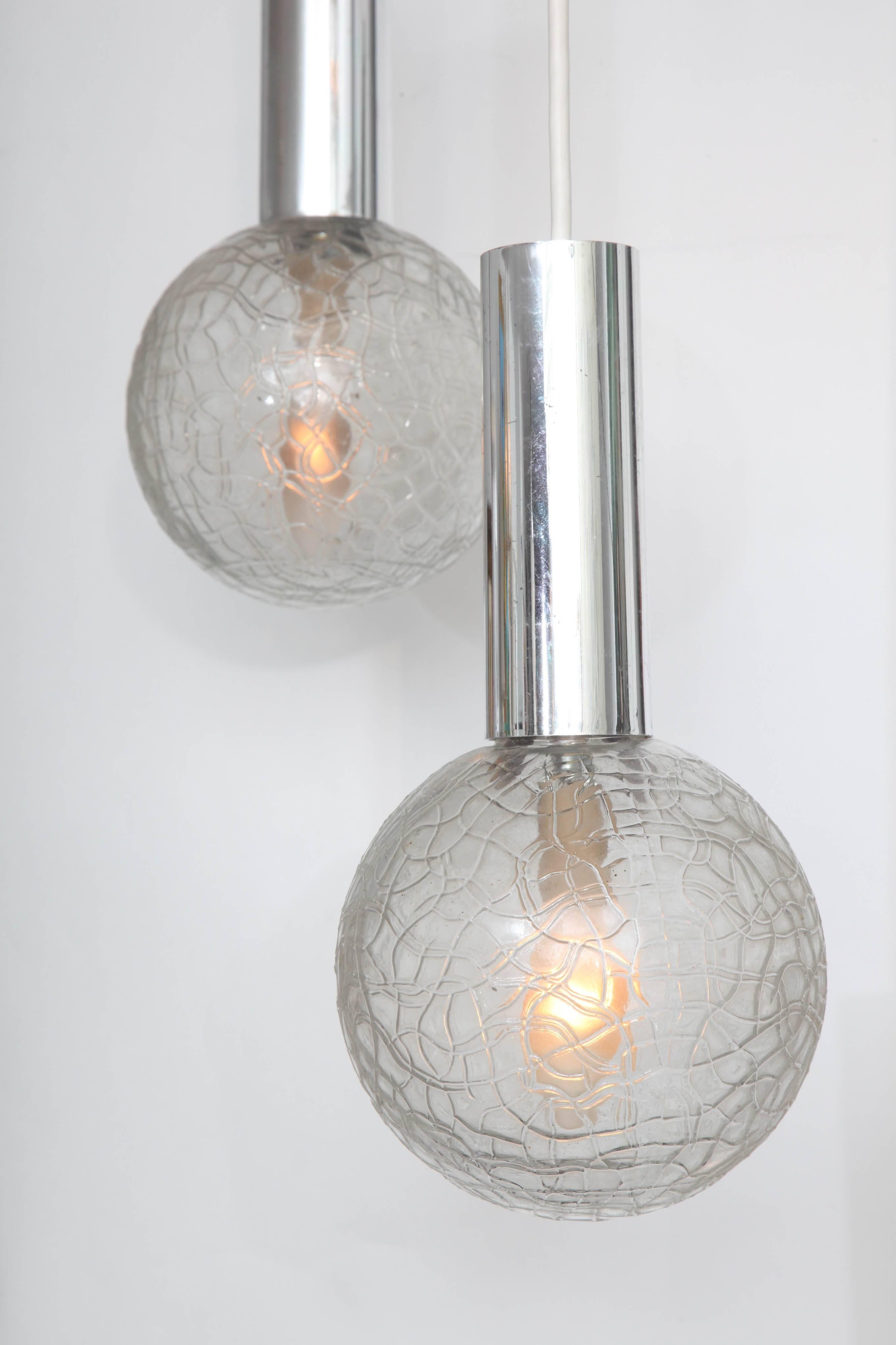 Mid-Century Modern Three-Globed Pendant Light Fixture