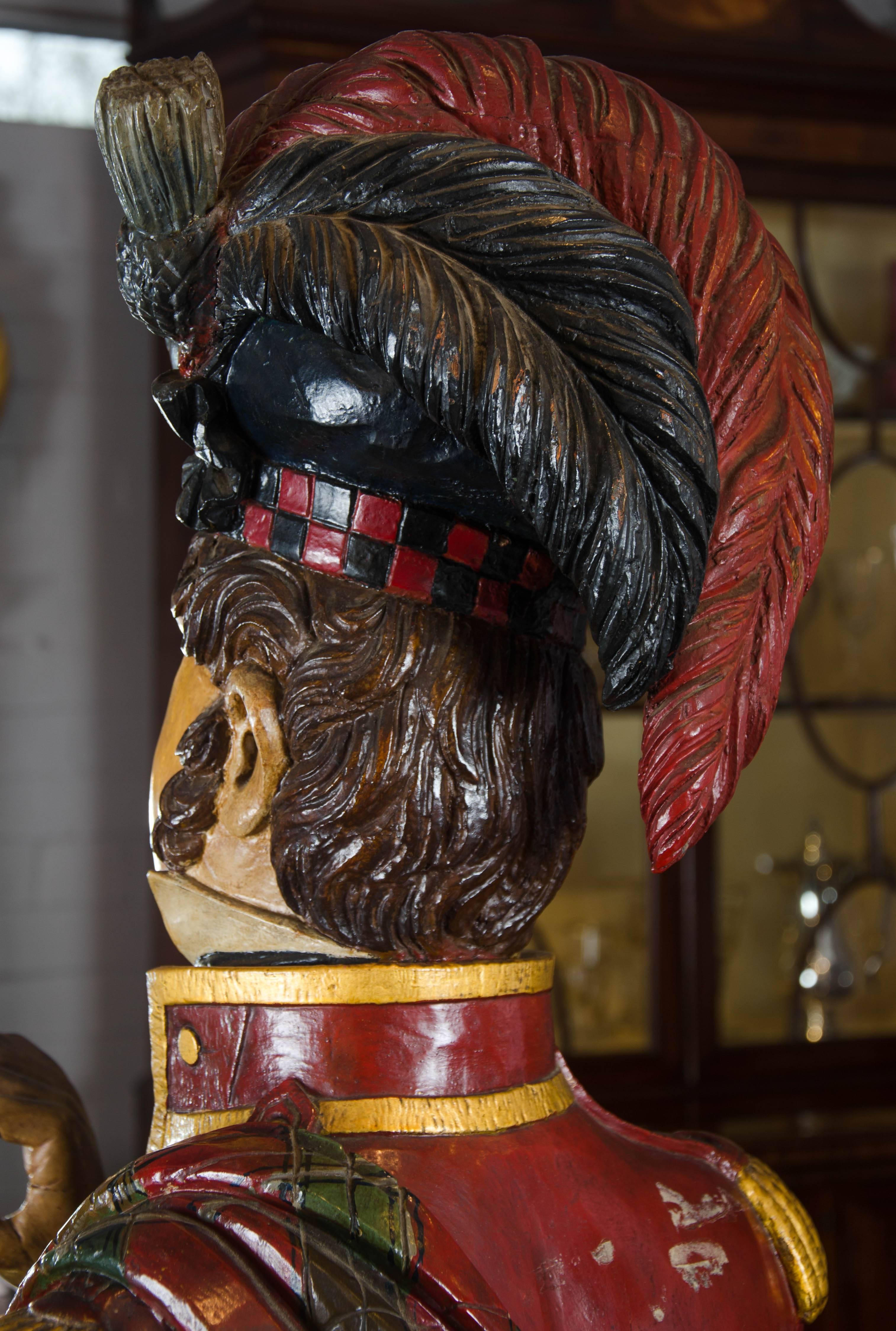 19th Century Life-Size Tobacconist's Carved Figure Of A Scottish Highlander 1