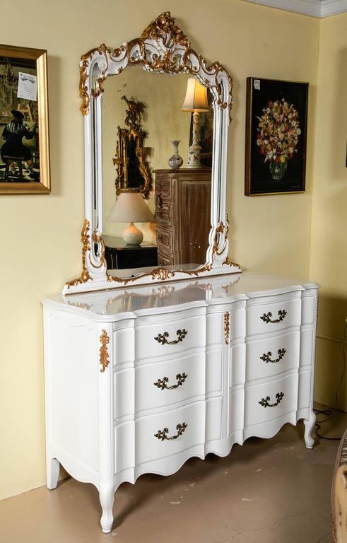 Louis Xv Style Paint And Gilt Gold Wall Dresser Mirror Wonderfully Louis Xv Style Paint And Gilt Gold Wall Or Dresser Mirror The Swaying Curved