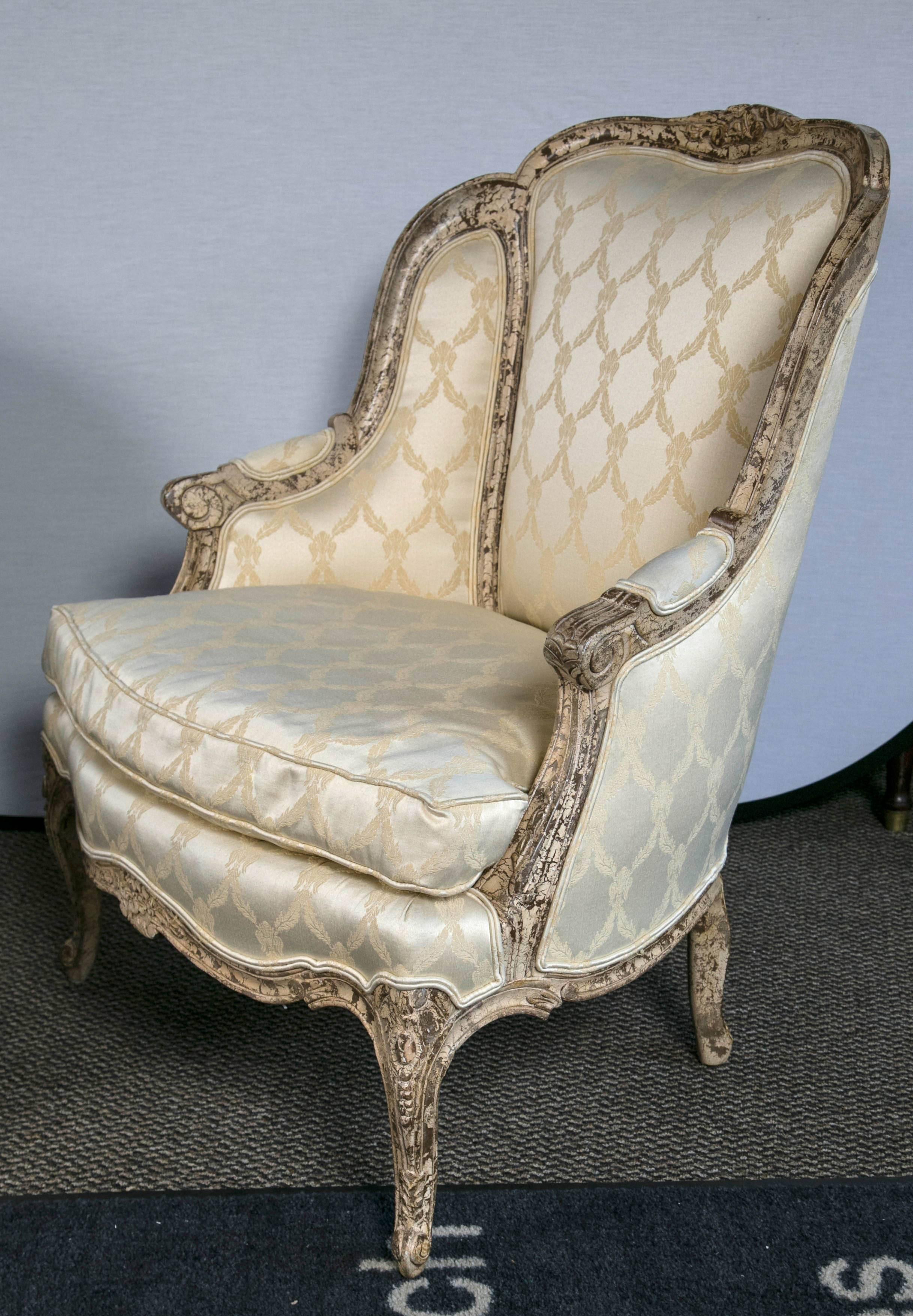 20th Century Pair of Louis XV Style Bergere Chairs in the Manner of Jansen