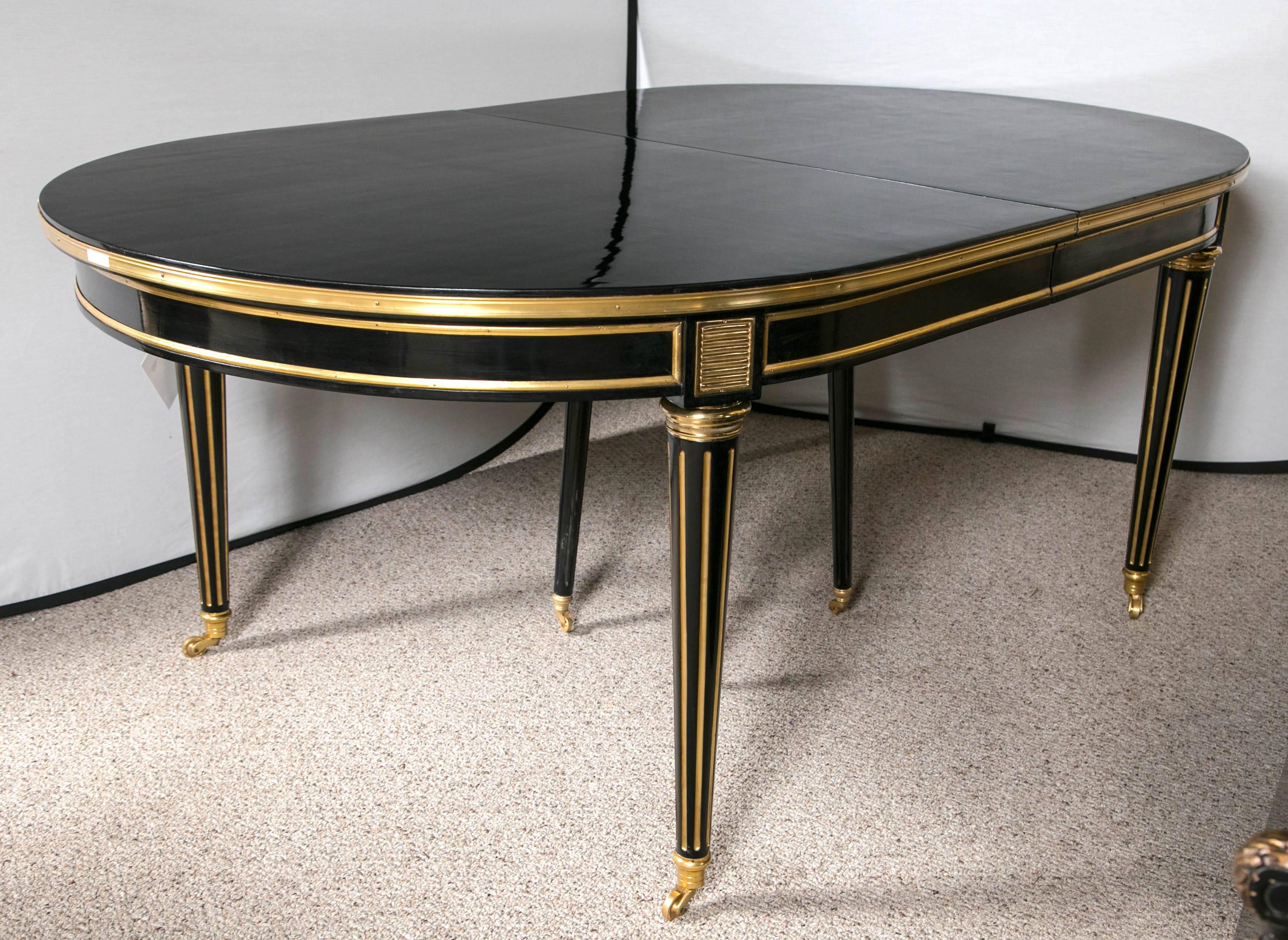 Louis XVI Style Ebonized Dining Table by Maison Jansen 3