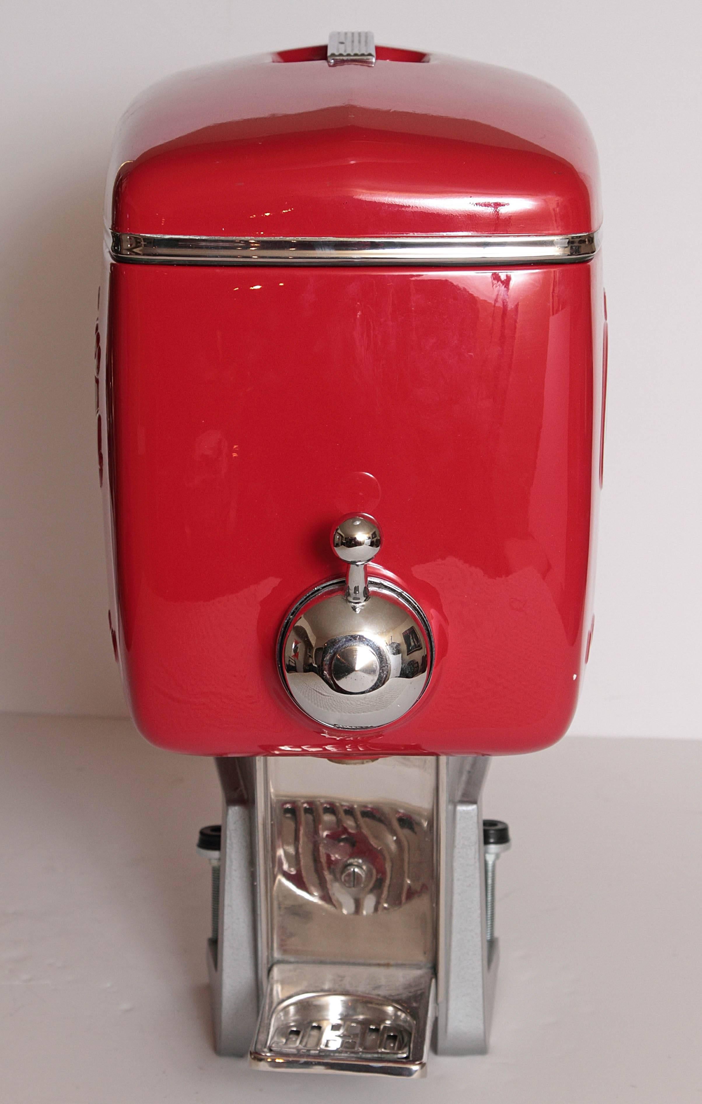 Machine Age Mid Century Pristine Complete Raymond Loewy Dispenser for Coca Cola, 1948

One of the iconic original post Art Deco Loewy for Coke designs, and produced by Dole Valve. 
Three major Classic design hits.

Amazing condition, untested, but