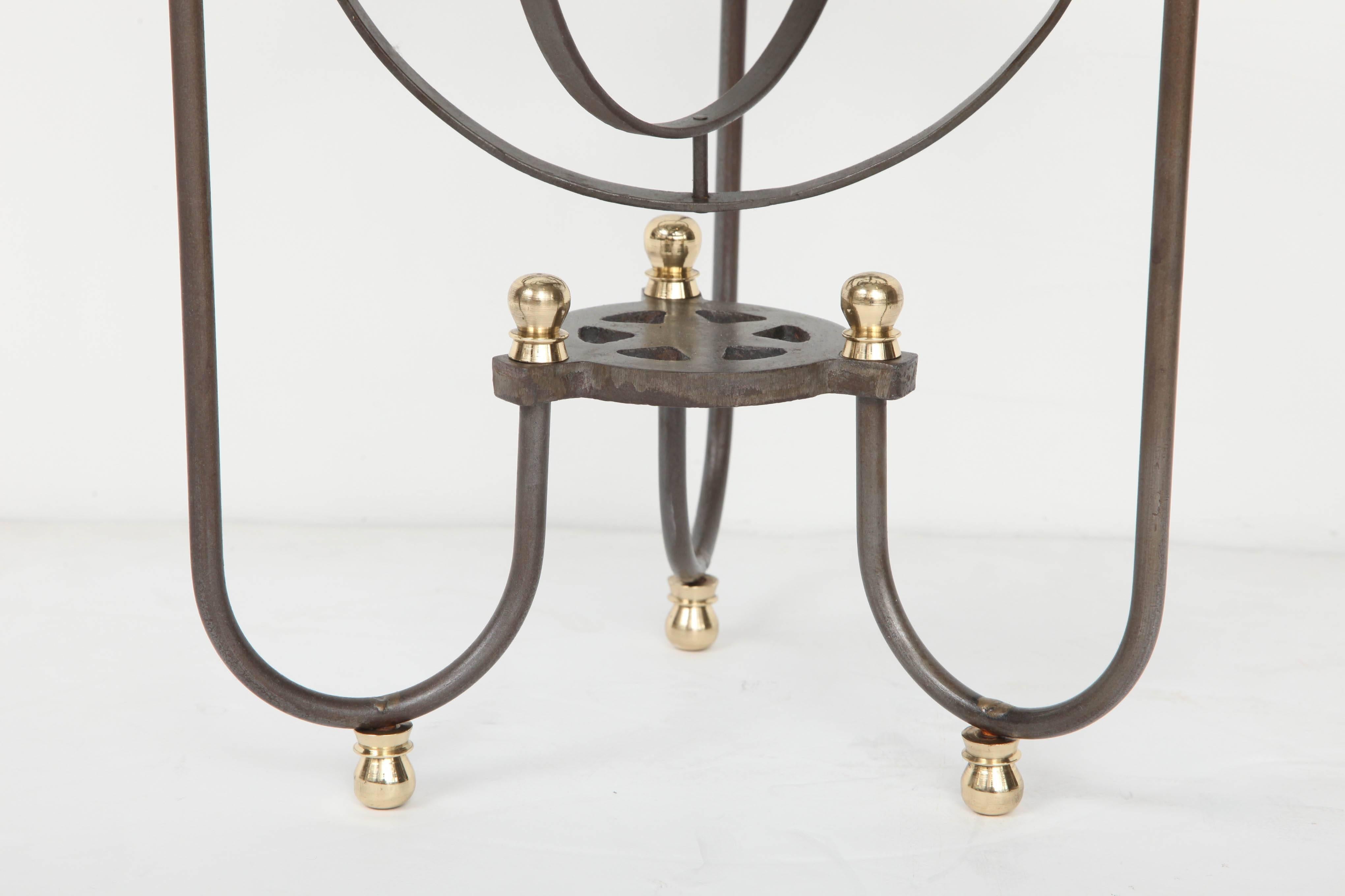 Bronze and Iron Astrolabe Side Table In Good Condition In Mt. Kisco, NY