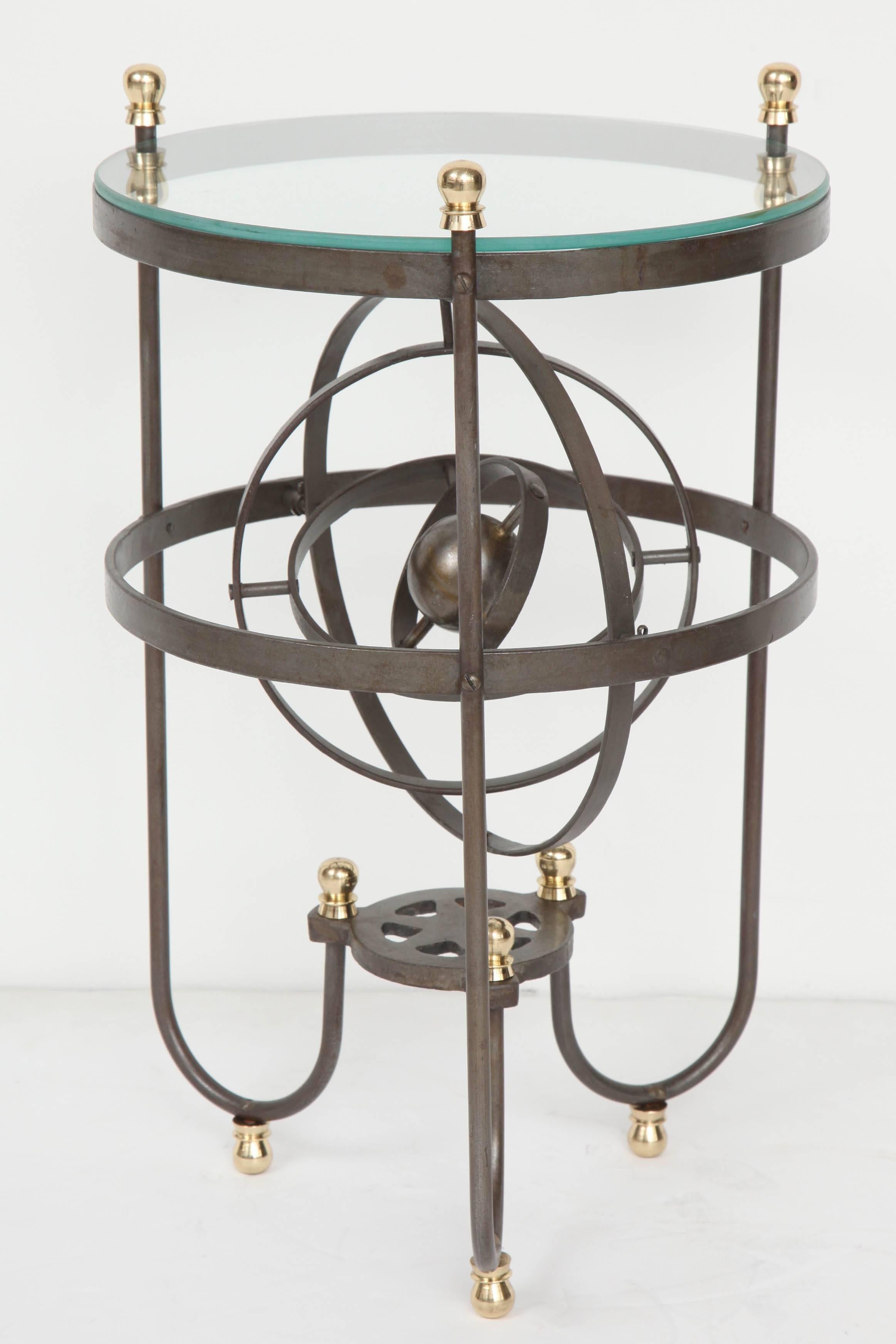 Bronze and Iron Astrolabe Side Table 1