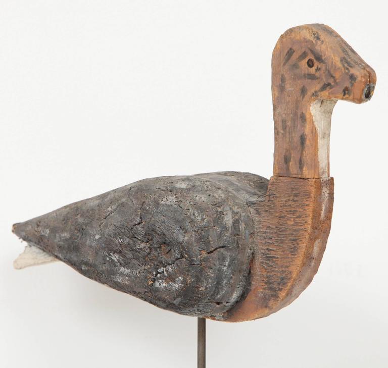 Hand-Carved Mounted Duck Decoy For Sale at 1stDibs