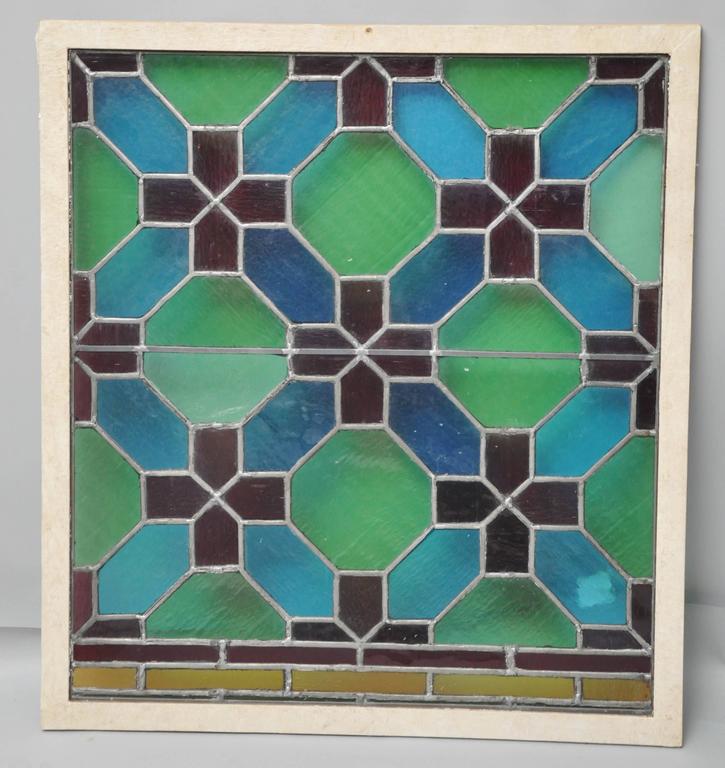 19th Century Religious Greek Cross Stained Glass Windows For Sale at