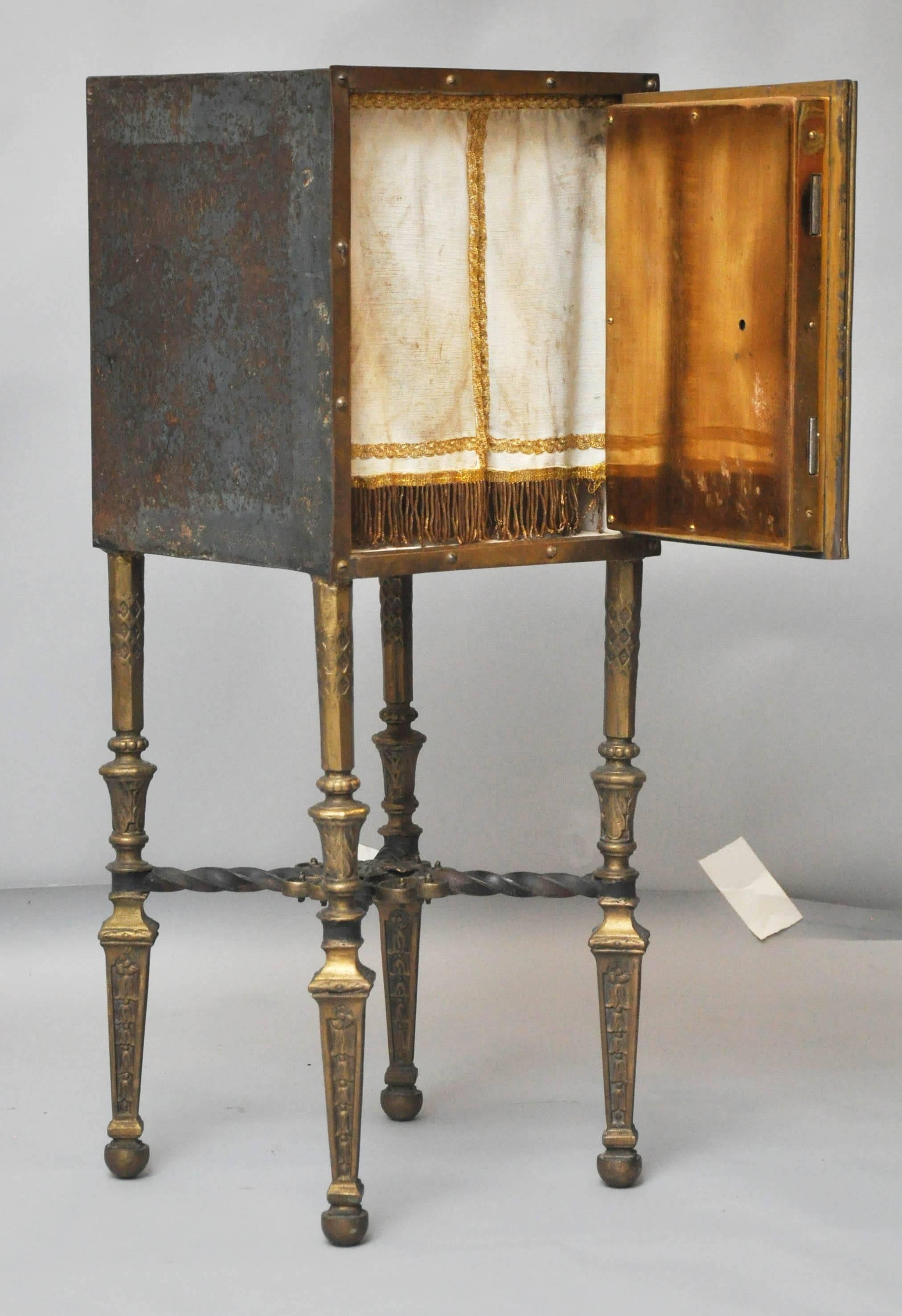 Mid-19th Century 19th Century Bronze Tabernacle End Table For Sale