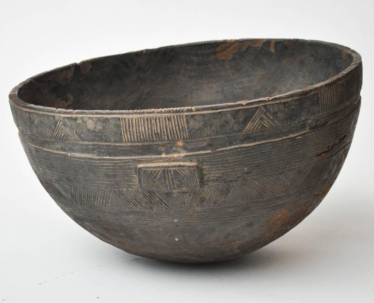 Large Antique African Hand Carved Wooden Milk Bowl at 1stDibs antique african wooden bowls