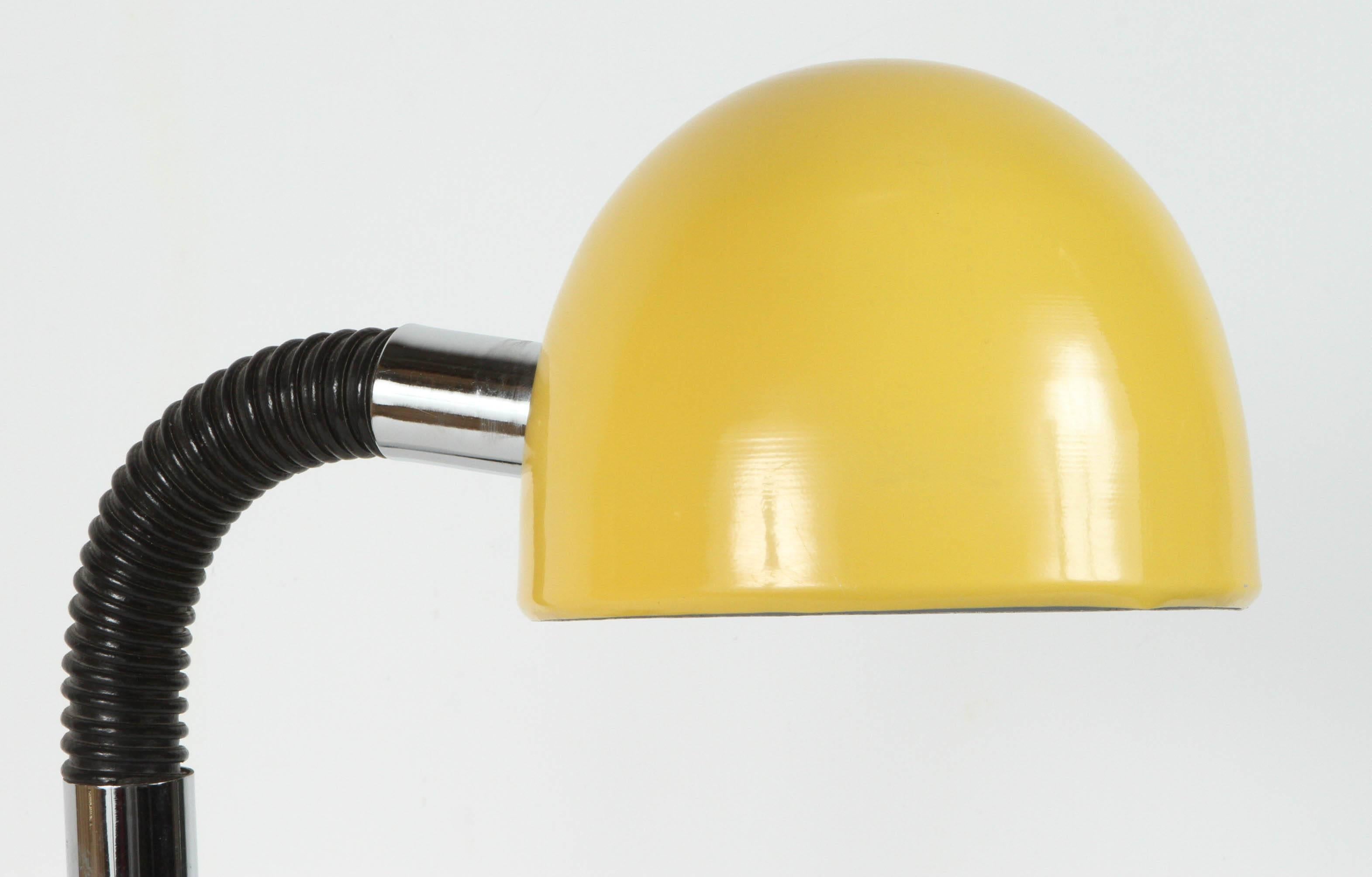 Mid-Century Modern Modernist Enameled Yellow Desk Lamp For Sale