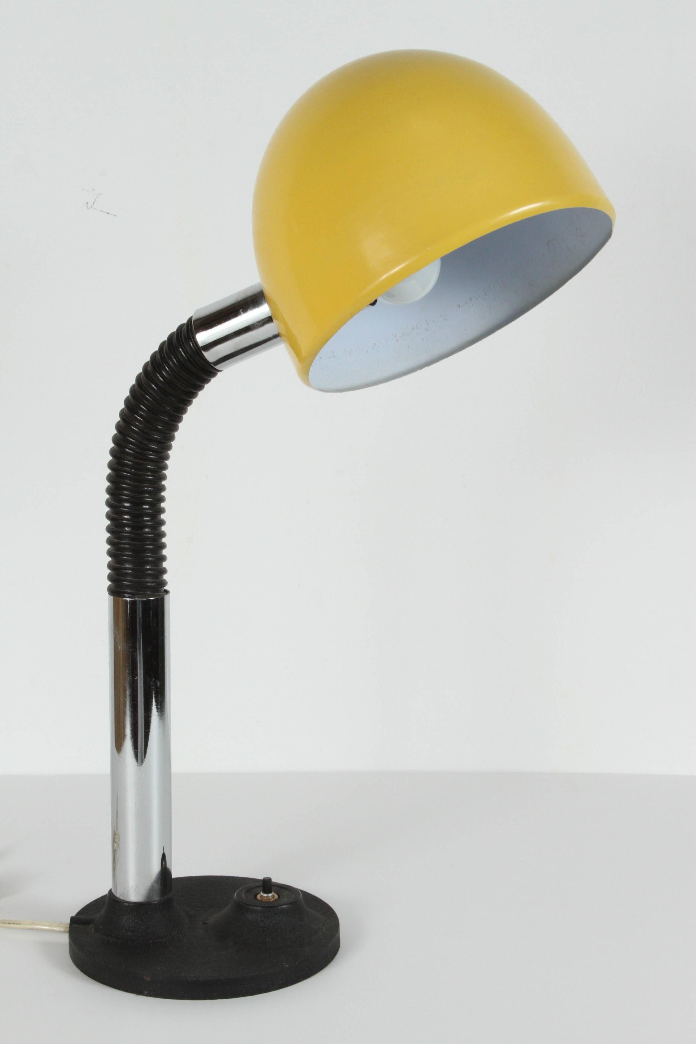 Blackened Modernist Enameled Yellow Desk Lamp For Sale