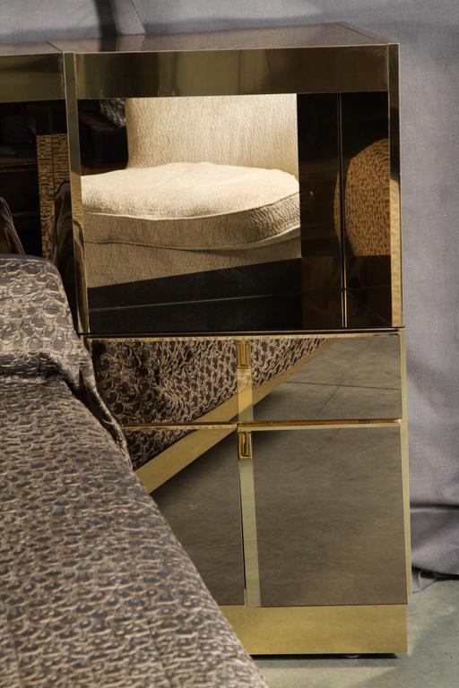 Brass And Bronzed Mirrored Platform Bed By Ello At 1stdibs