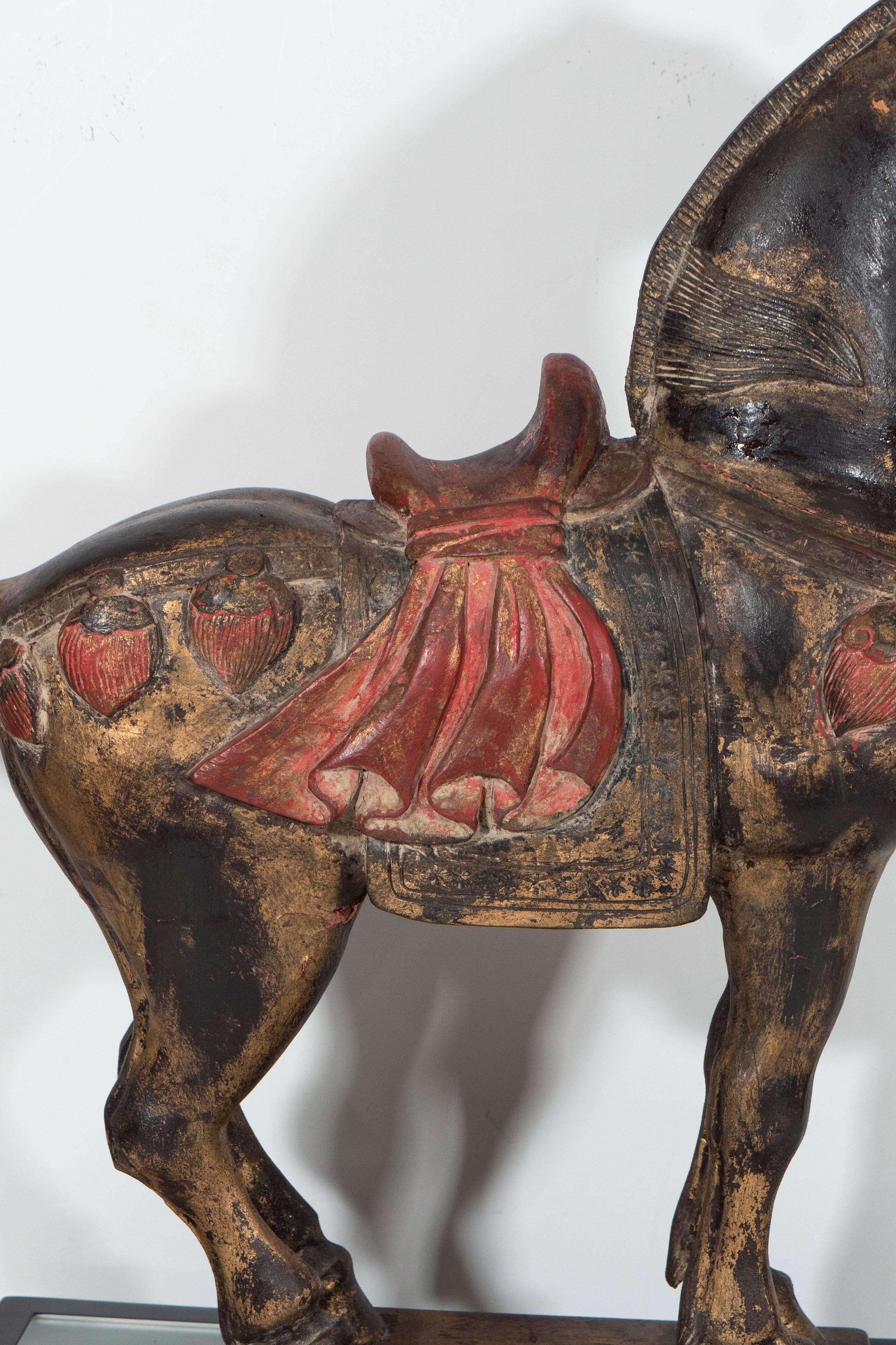 Early 20th Century Chinese Carved Wood 'Tang' Horse 2