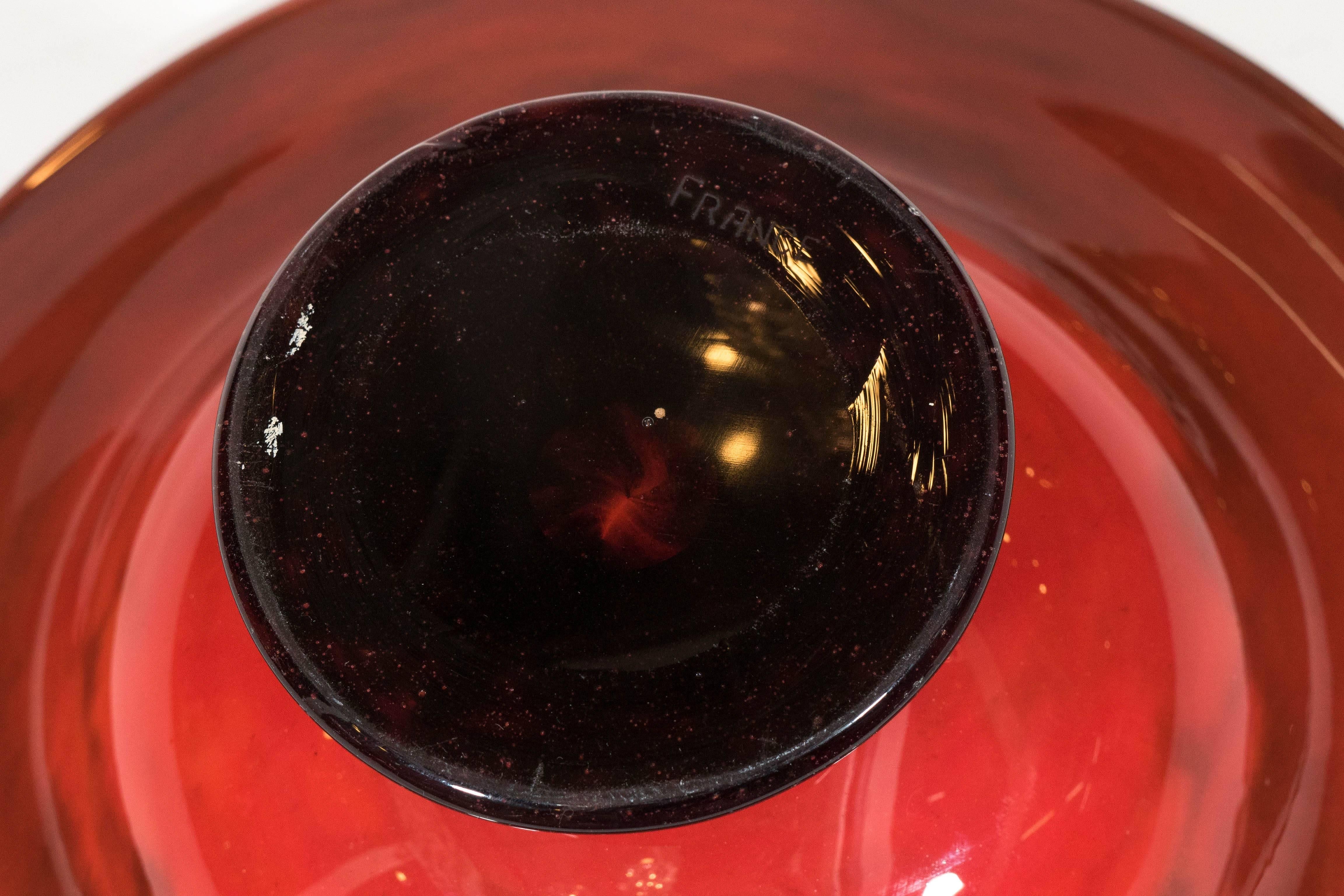 Schneider Art Glass Pedestal Bowl 1