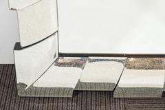 Large Rectangular Wall Mirror with Mirrored Sunburst Frame
