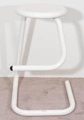 Pair of White Tubular Paperclip Bar Stools for Amisco
