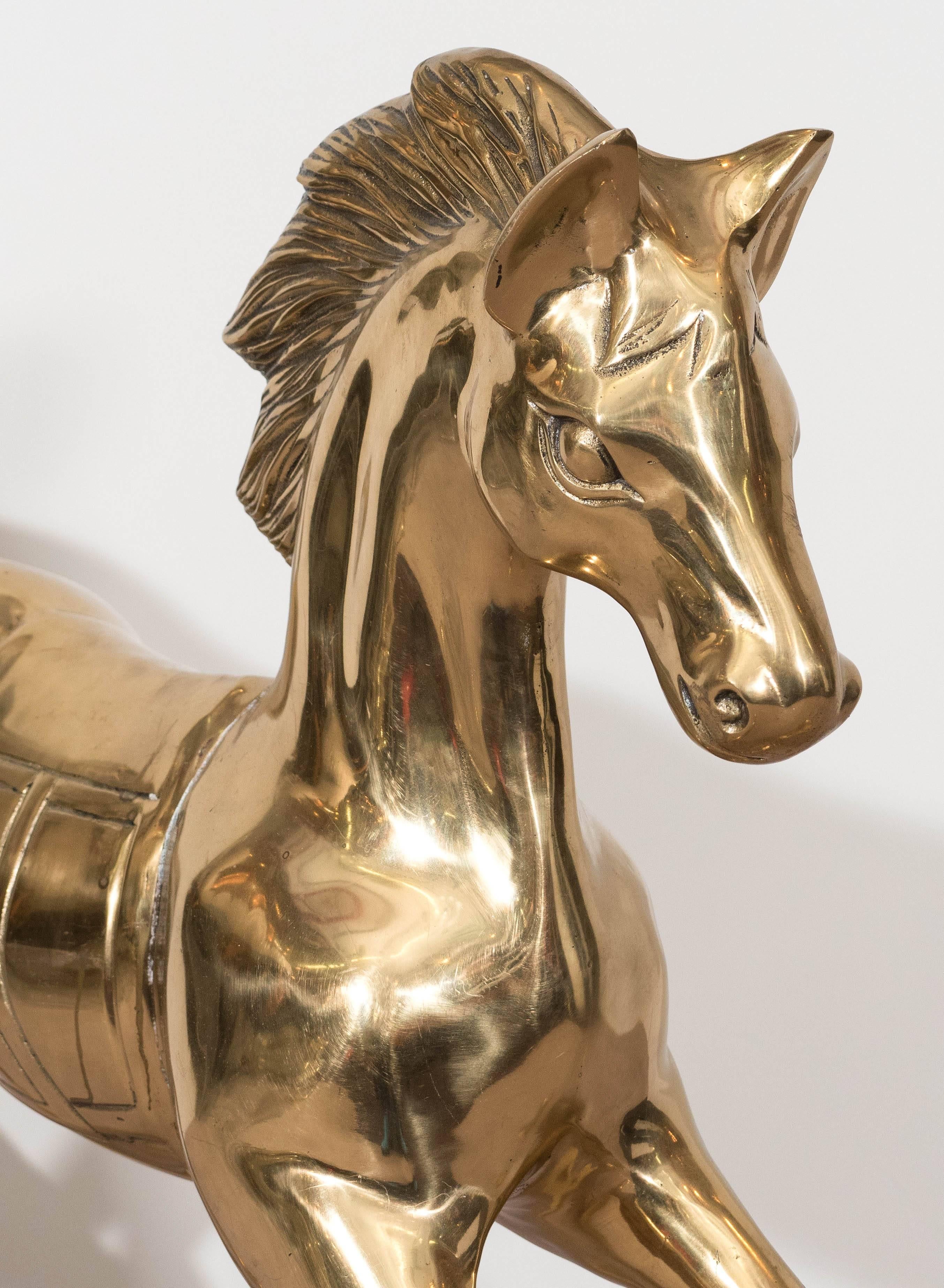 20th Century Brass Rocking Horse