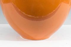 Pair of Ceramic Round Table Lamps in Pumpkin