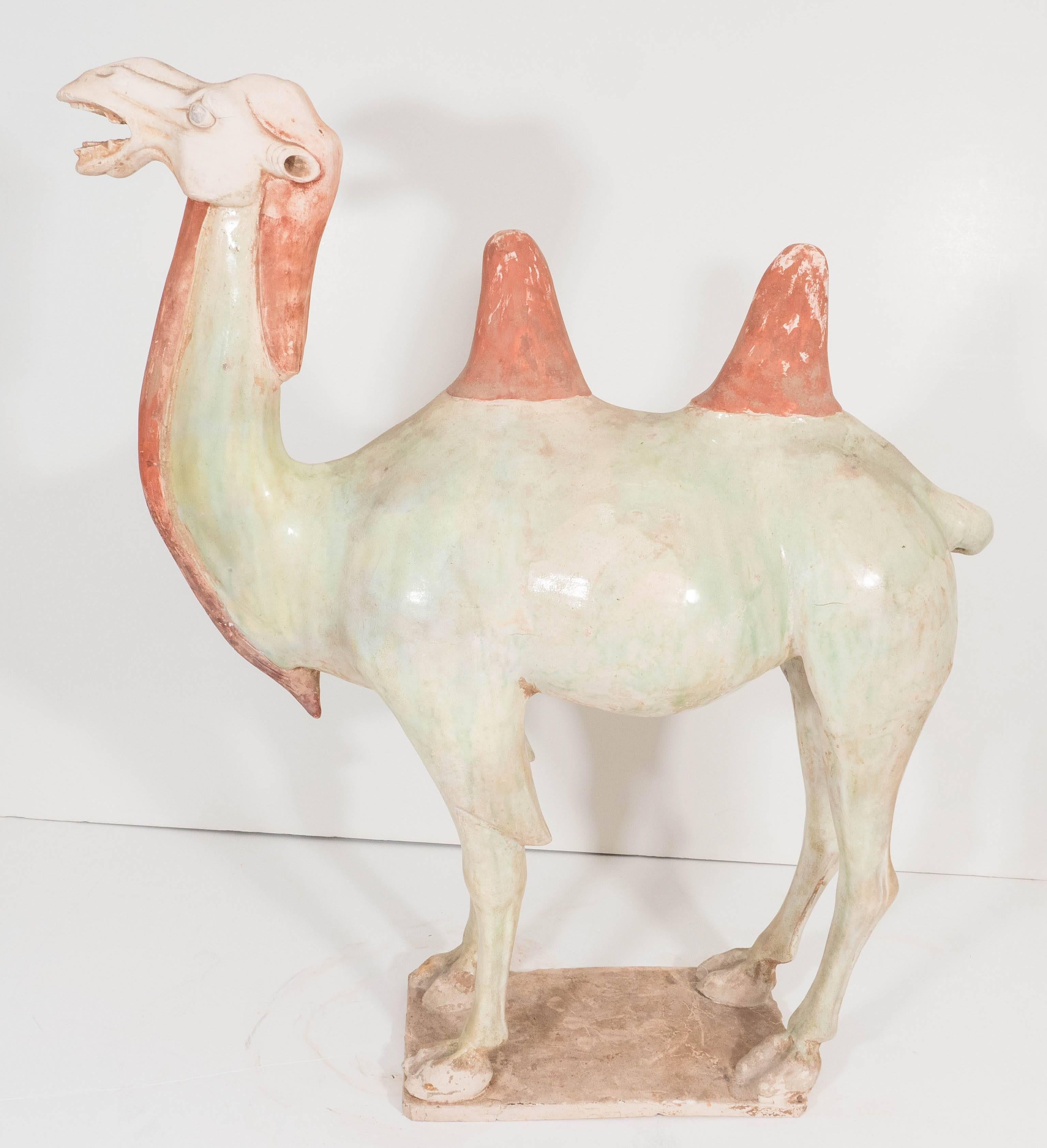 Tang Dynasty Glazed Pottery Statue of Standing Camel 2