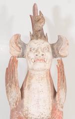 Pair of Tang Dynasty Pottery Tomb Sculptures of Earth Spirits