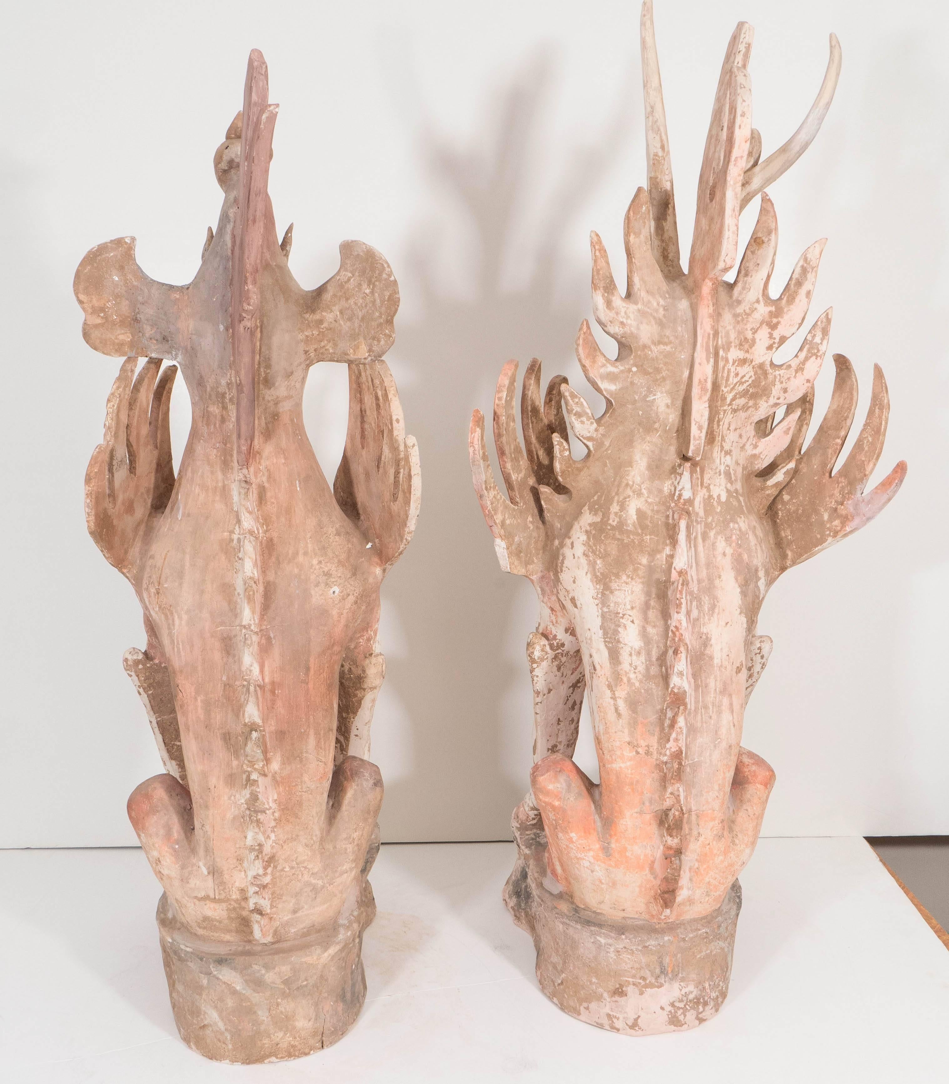 Pair of Tang Dynasty Pottery Tomb Sculptures of Earth Spirits 5