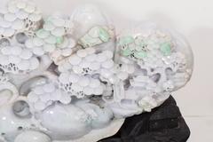 Chinese Carved 'Scholar's Mountain' in White Jadeite