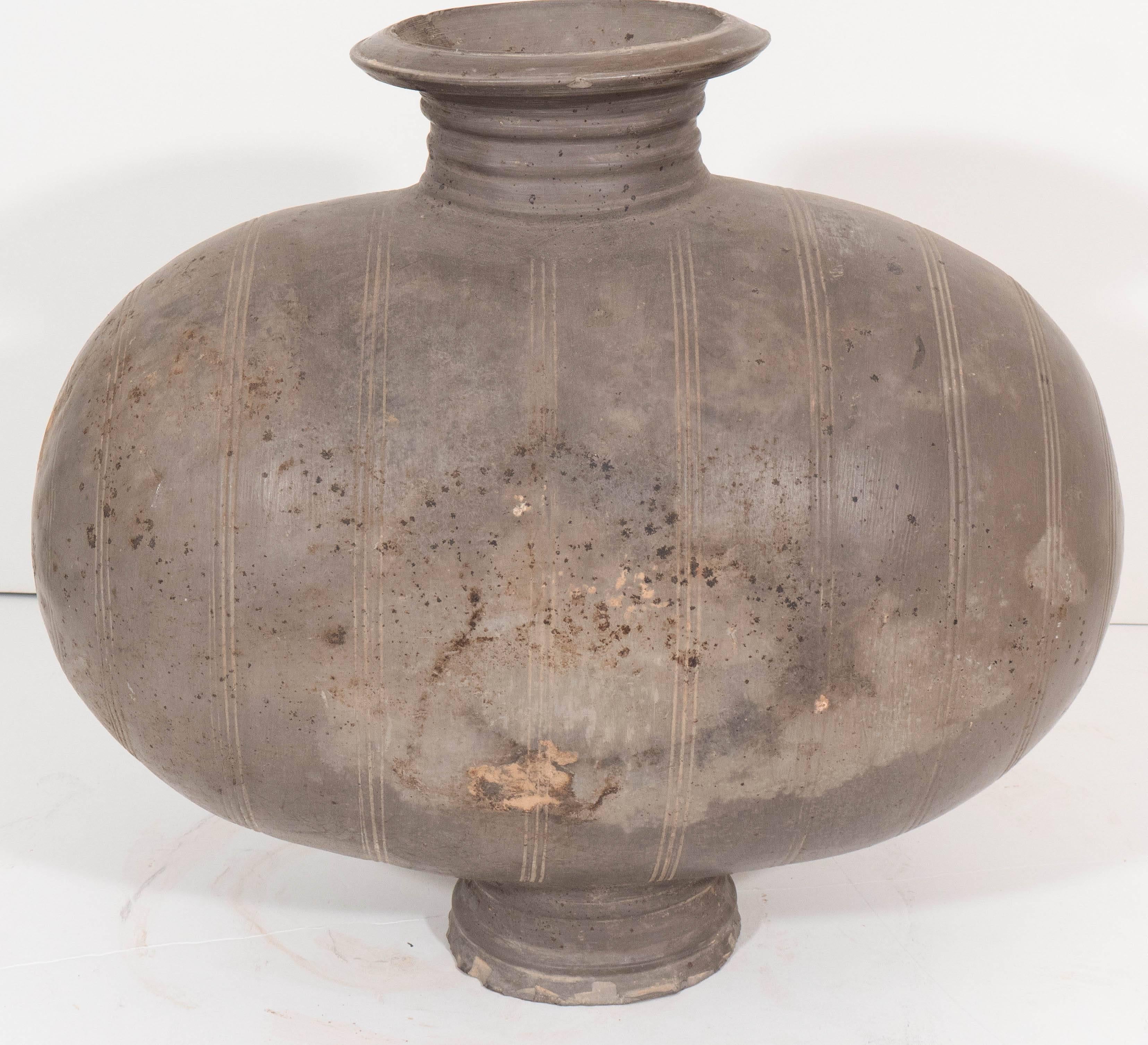 Chinese Han Dynasty Pottery Cocoon Jar 3
