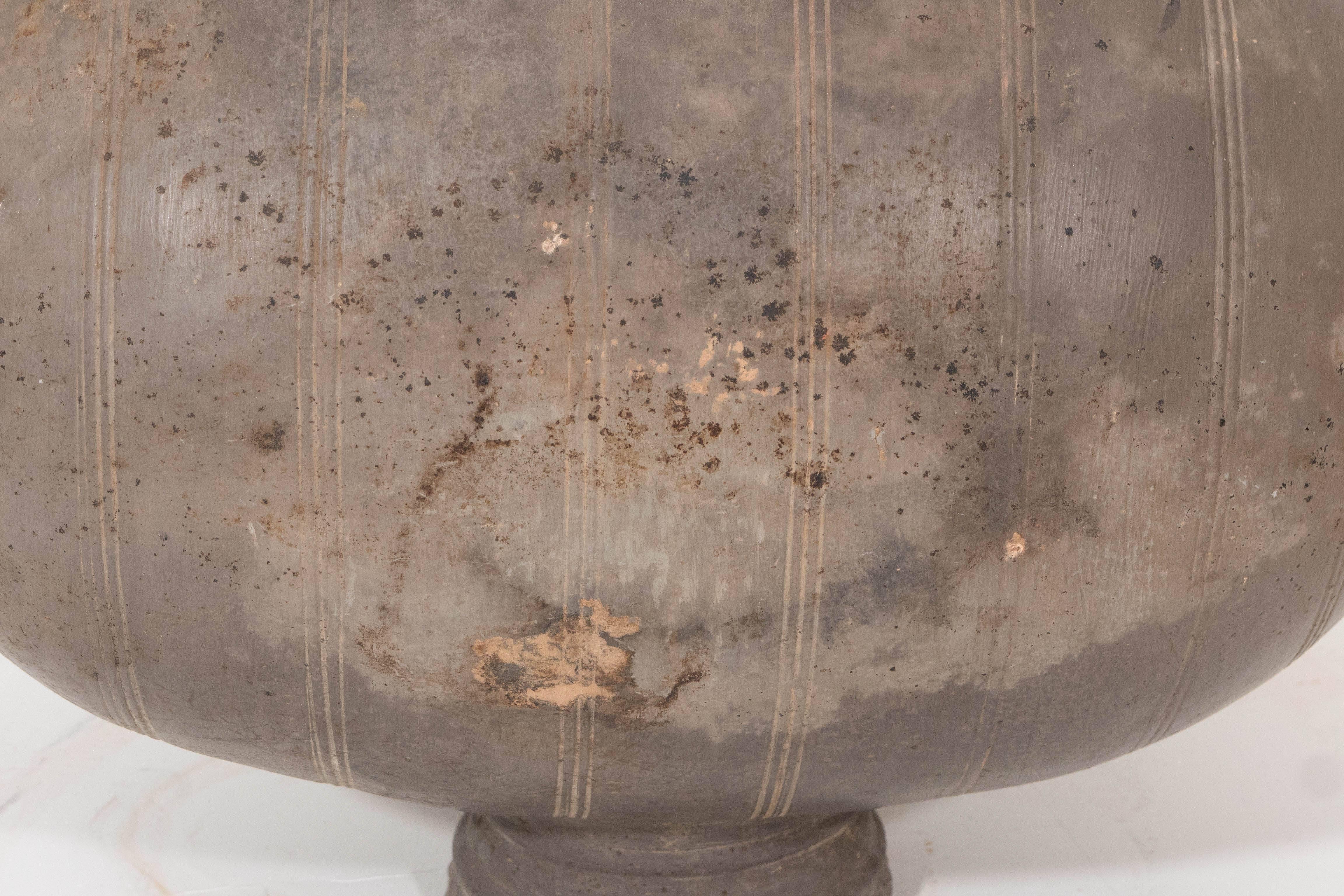 Chinese Han Dynasty Pottery Cocoon Jar 4