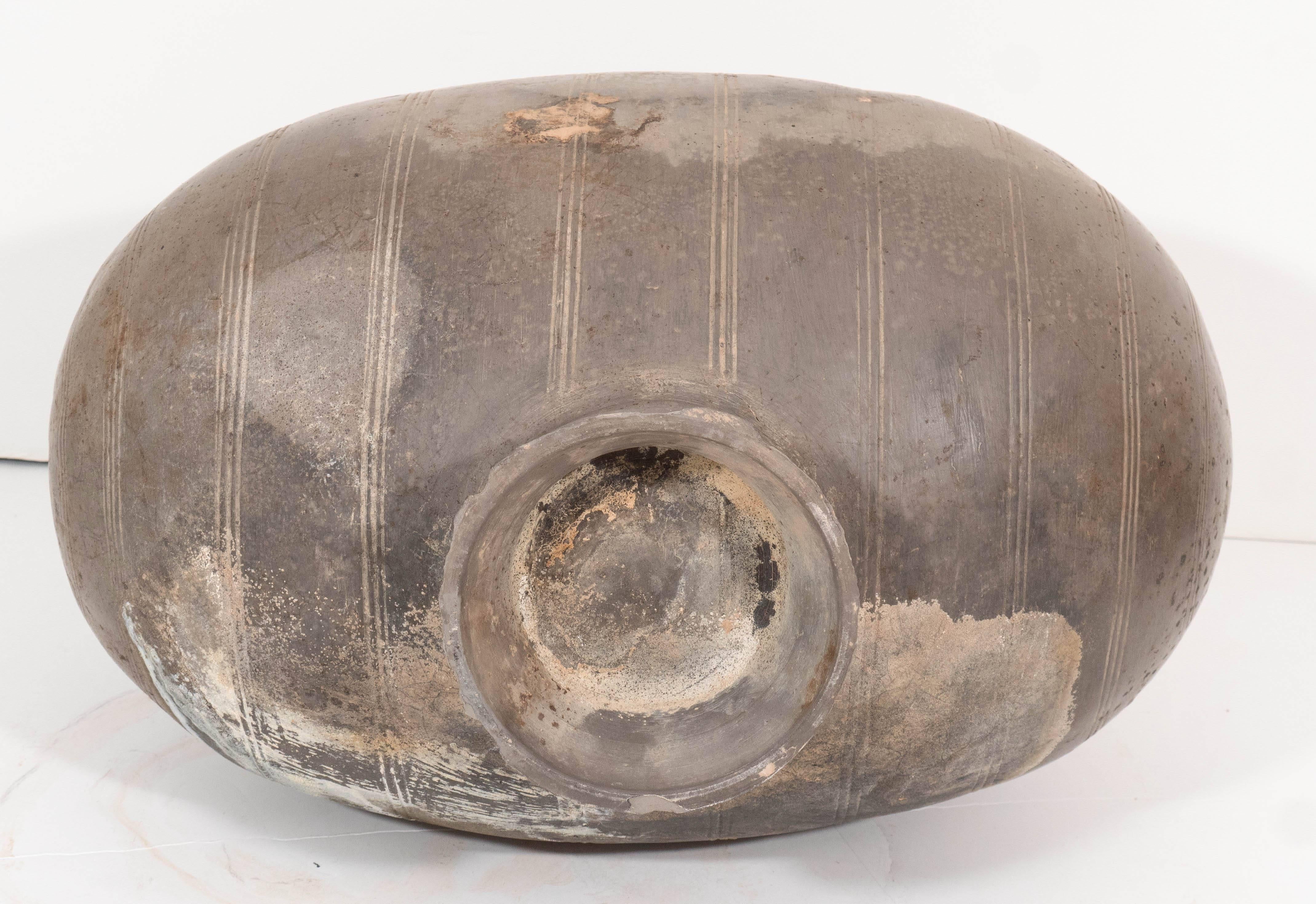 Chinese Han Dynasty Pottery Cocoon Jar 5