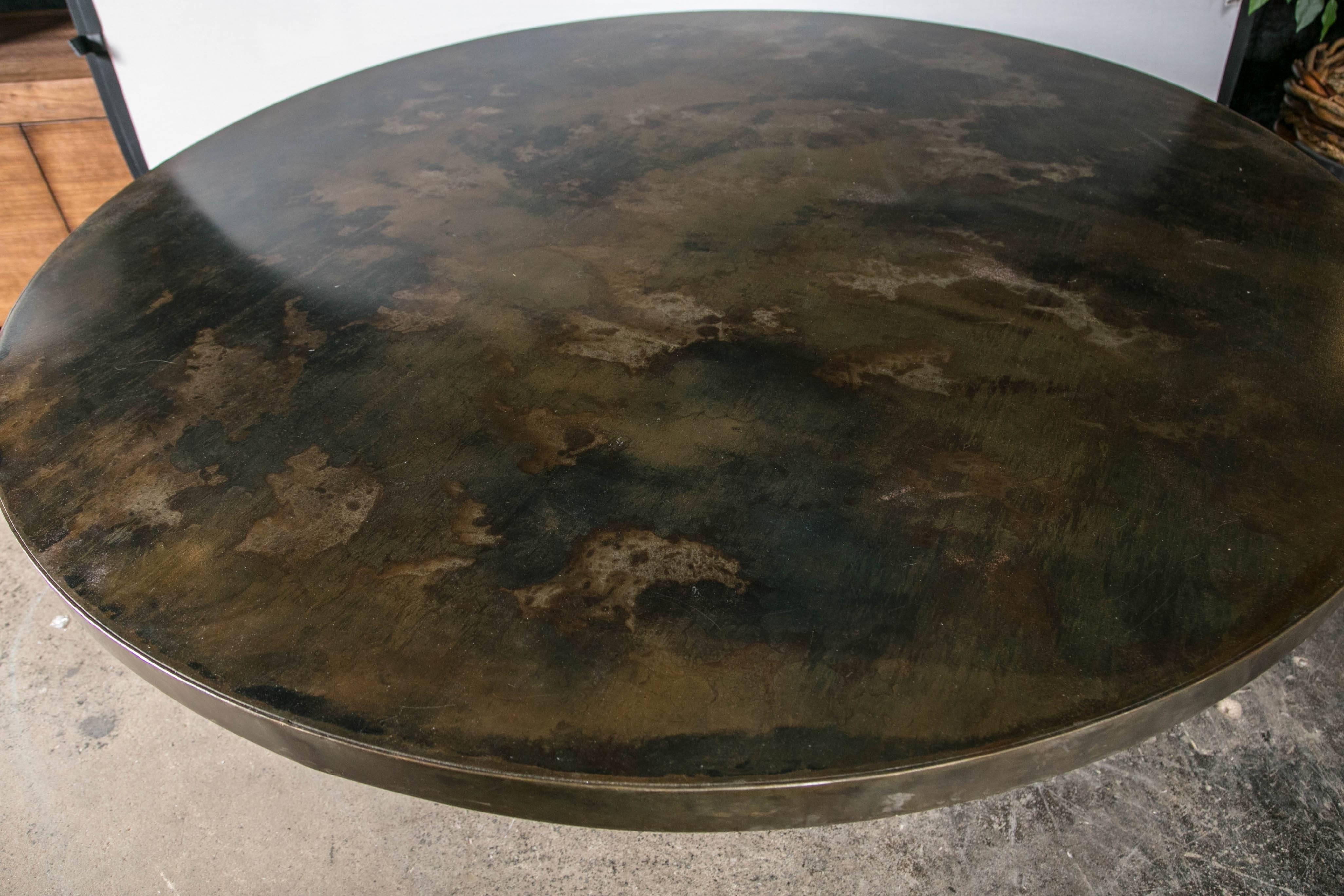 American Round Steel Top Industrial Base Table