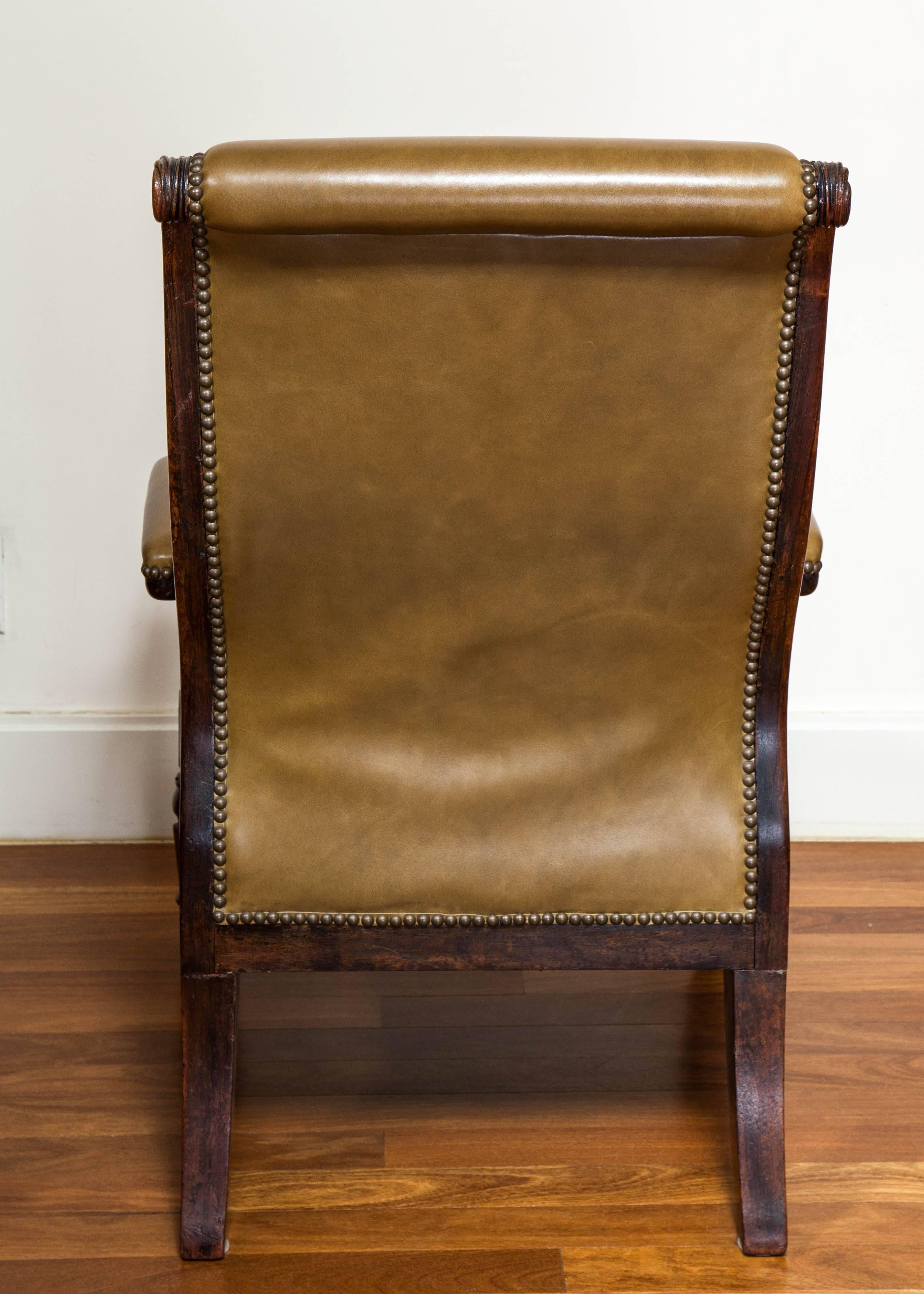 Regal William IV Carved Rosewood Library Chair 1