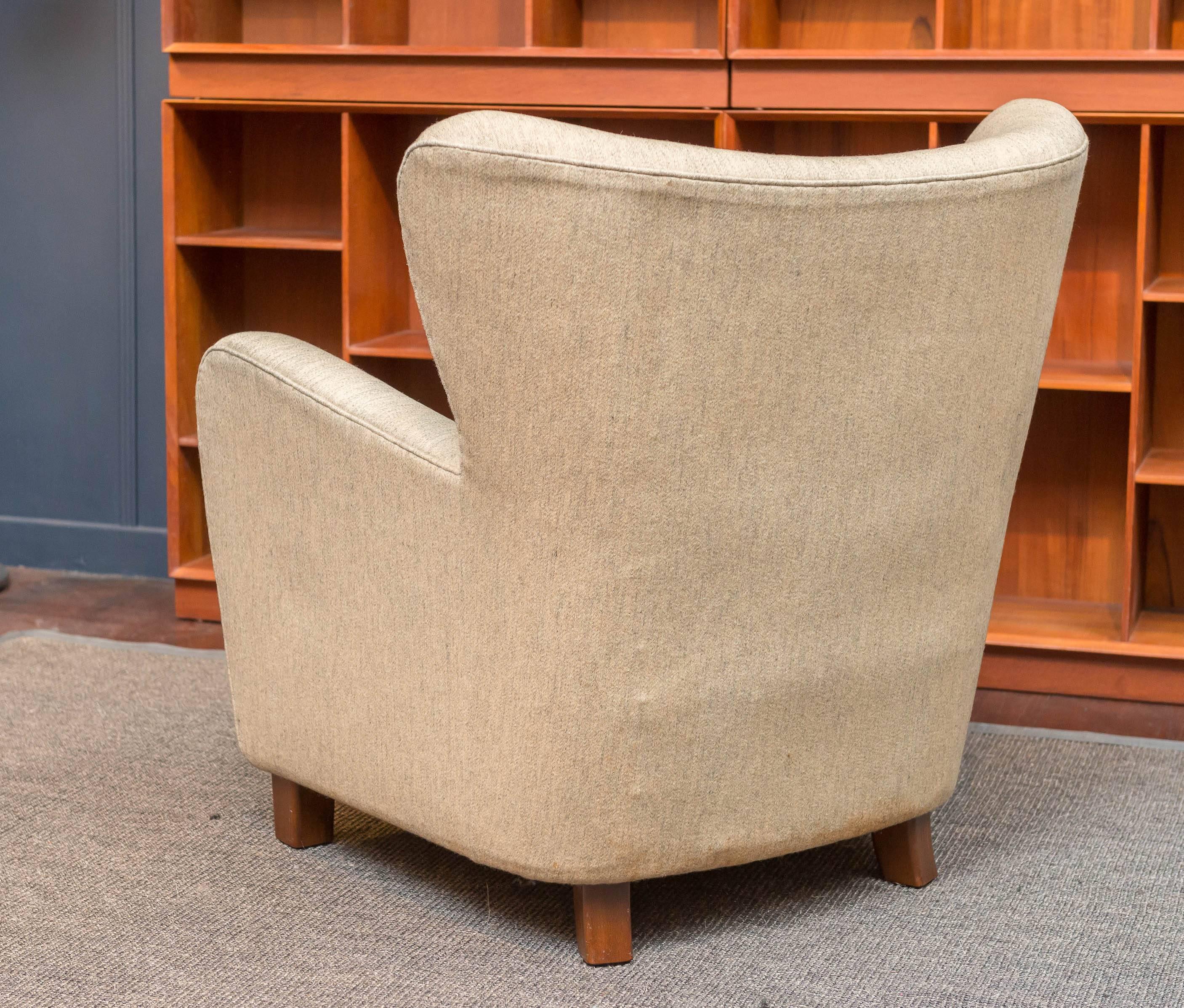 Thorald Madsens Jr. Snedkeri Wing Chair In Good Condition In San Francisco, CA