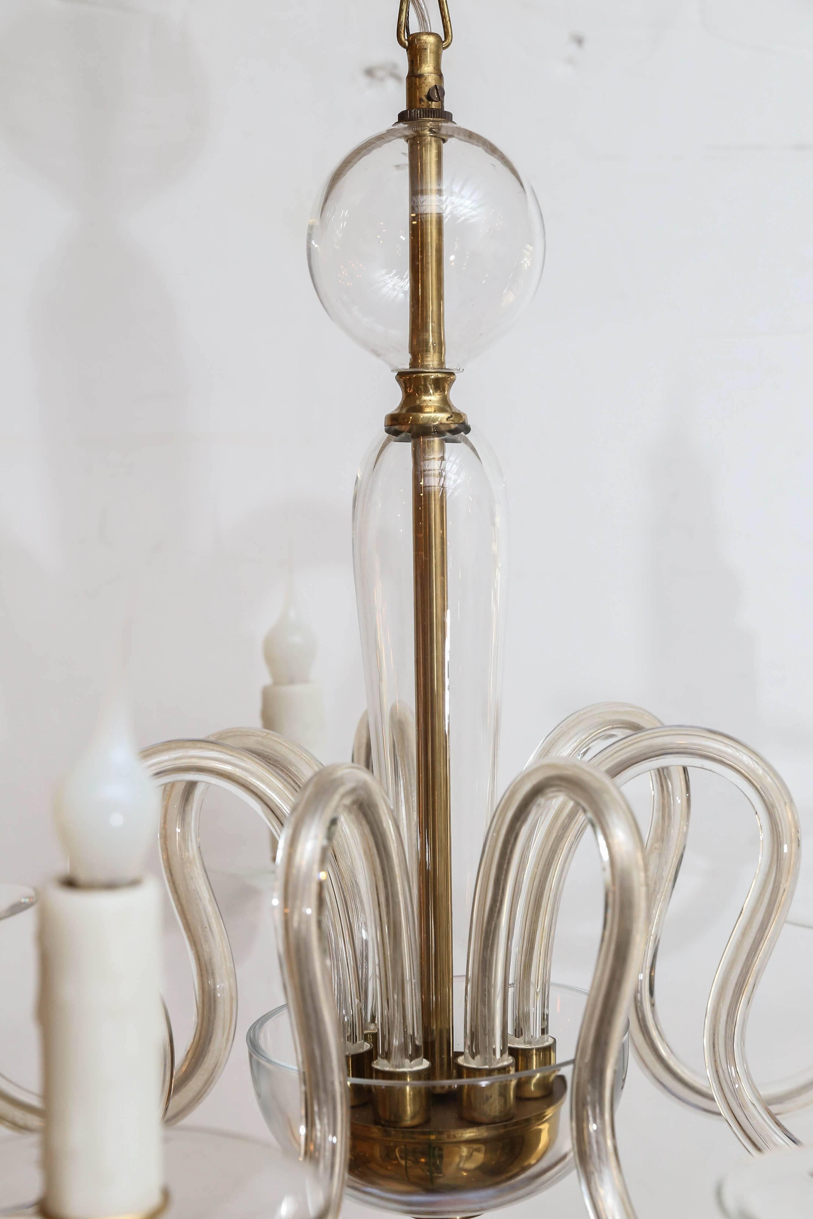 Vintage Venetian Glass Chandelier In Excellent Condition In Houston, TX