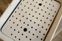 19th Century Tin-Glazed Glass Drainer and Tray