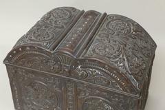 19th Century French Embossed Metal Box