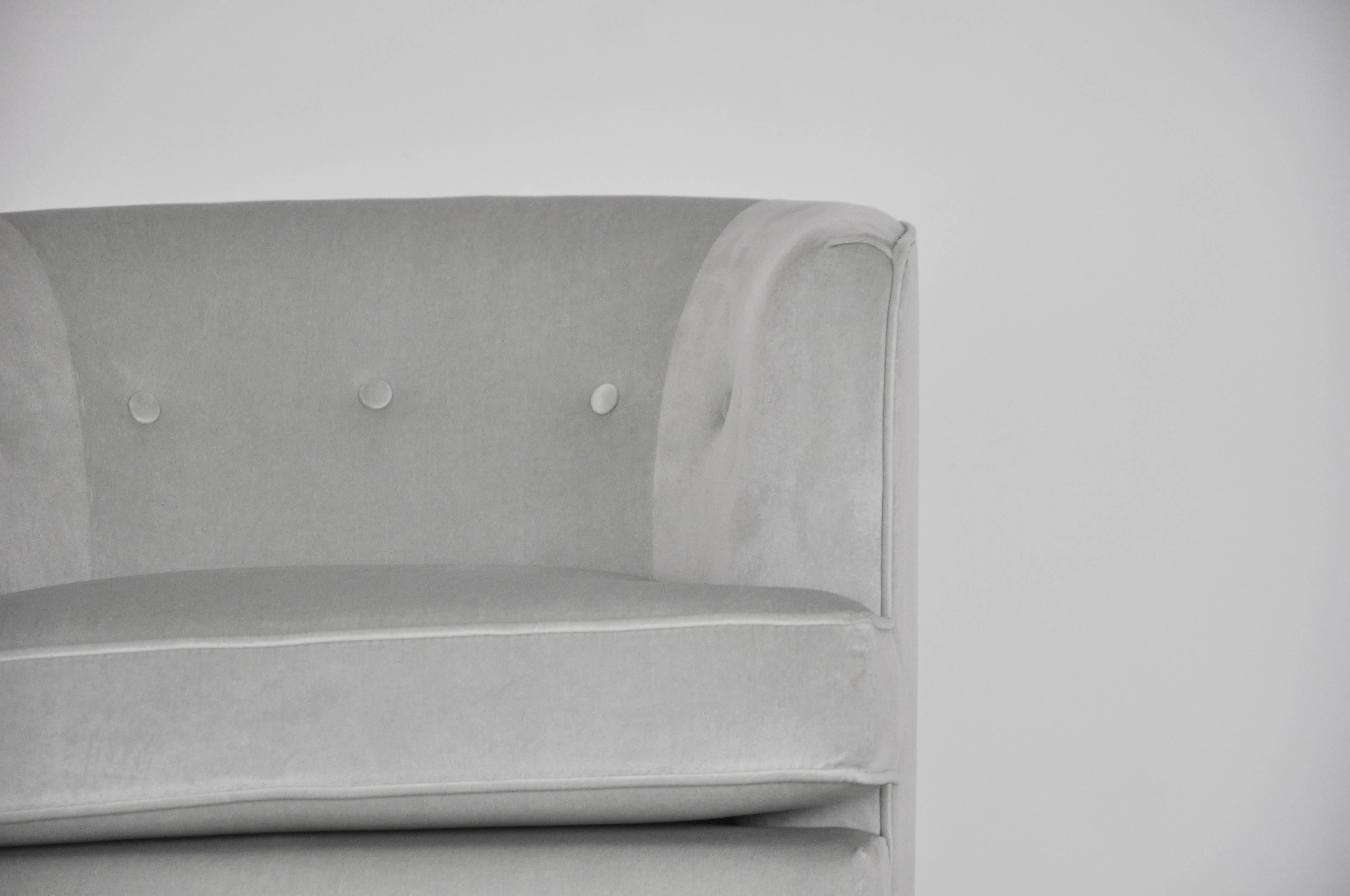 American Milo Baughman Swivel Lounge Chairs on Walnut Bases
